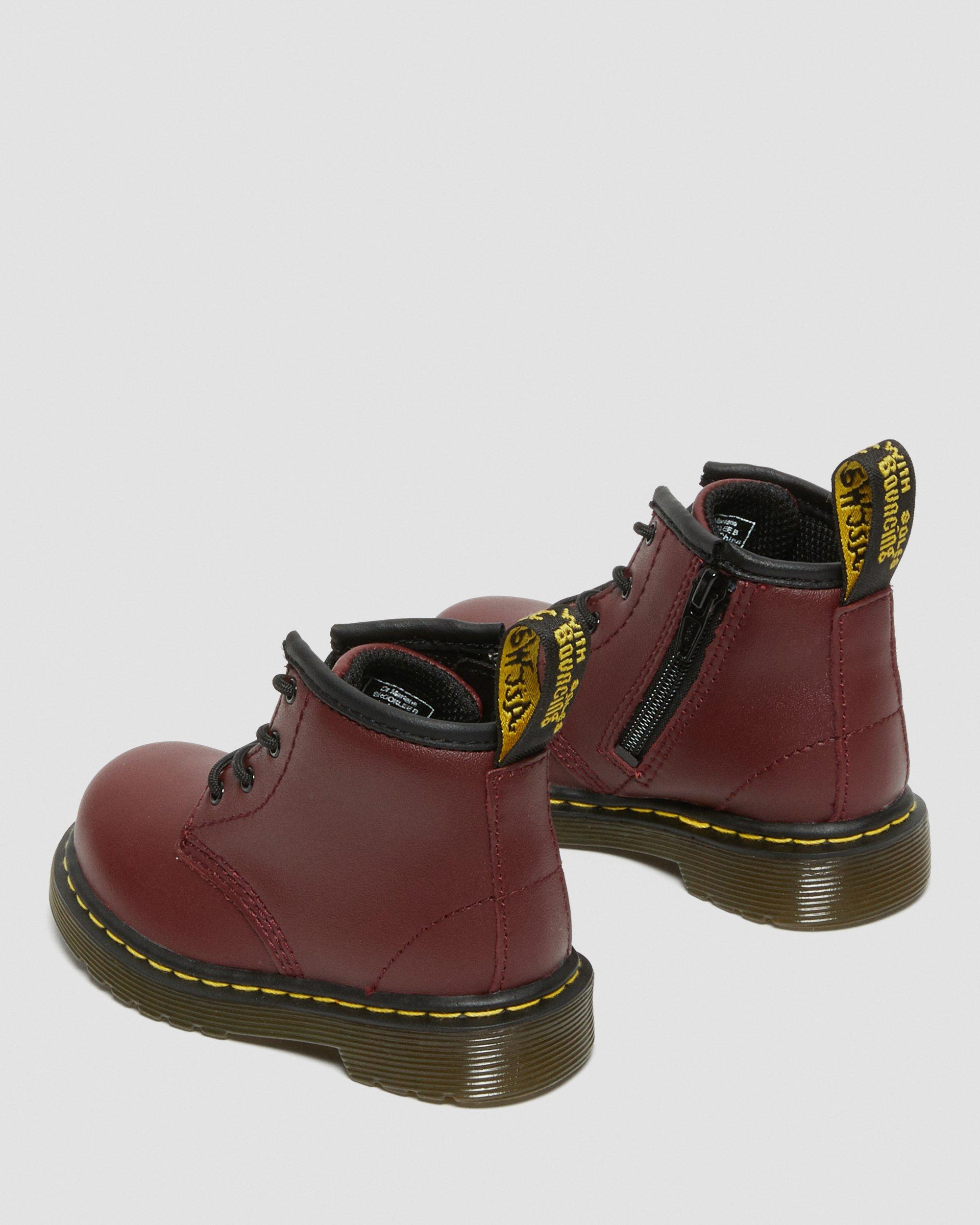 Infant 1460 Softy T Leather Ankle Boots in Cherry Red