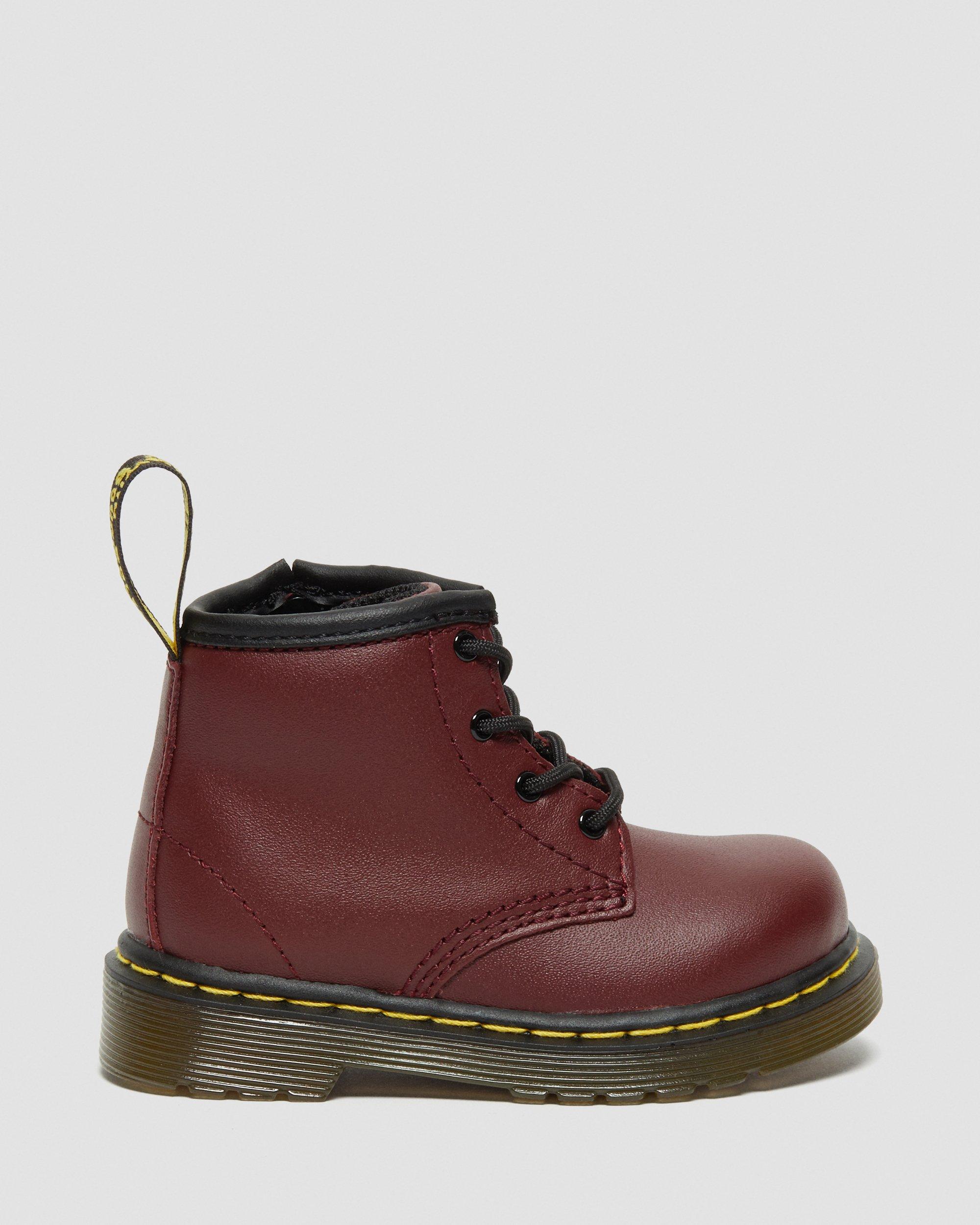 Infant 1460 Softy T Leather Ankle Boots in Cherry Red