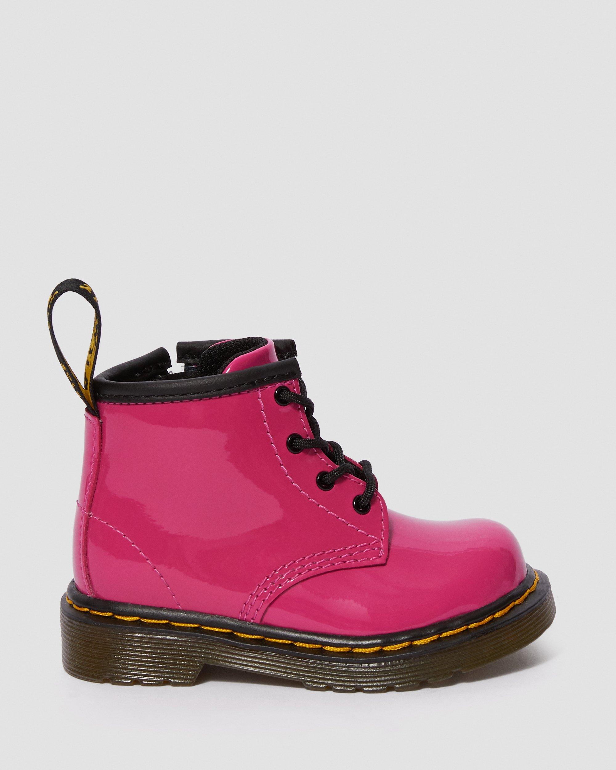 Infant 1460 Patent Leather Lace Up Boots in Hot Pink | Dr. Martens