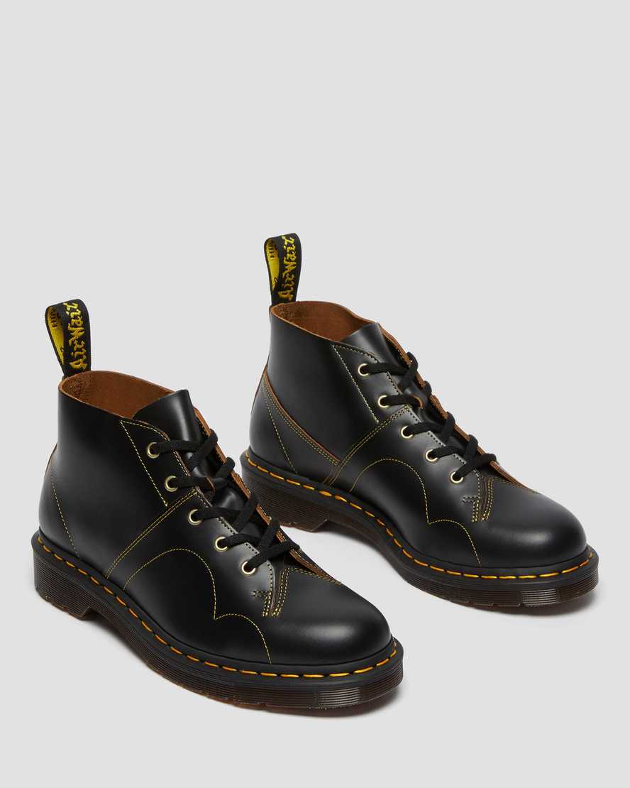 Church Vintage Smooth Leather Monkey Boots BlackChurch Vintage Smooth Dr. Martens
