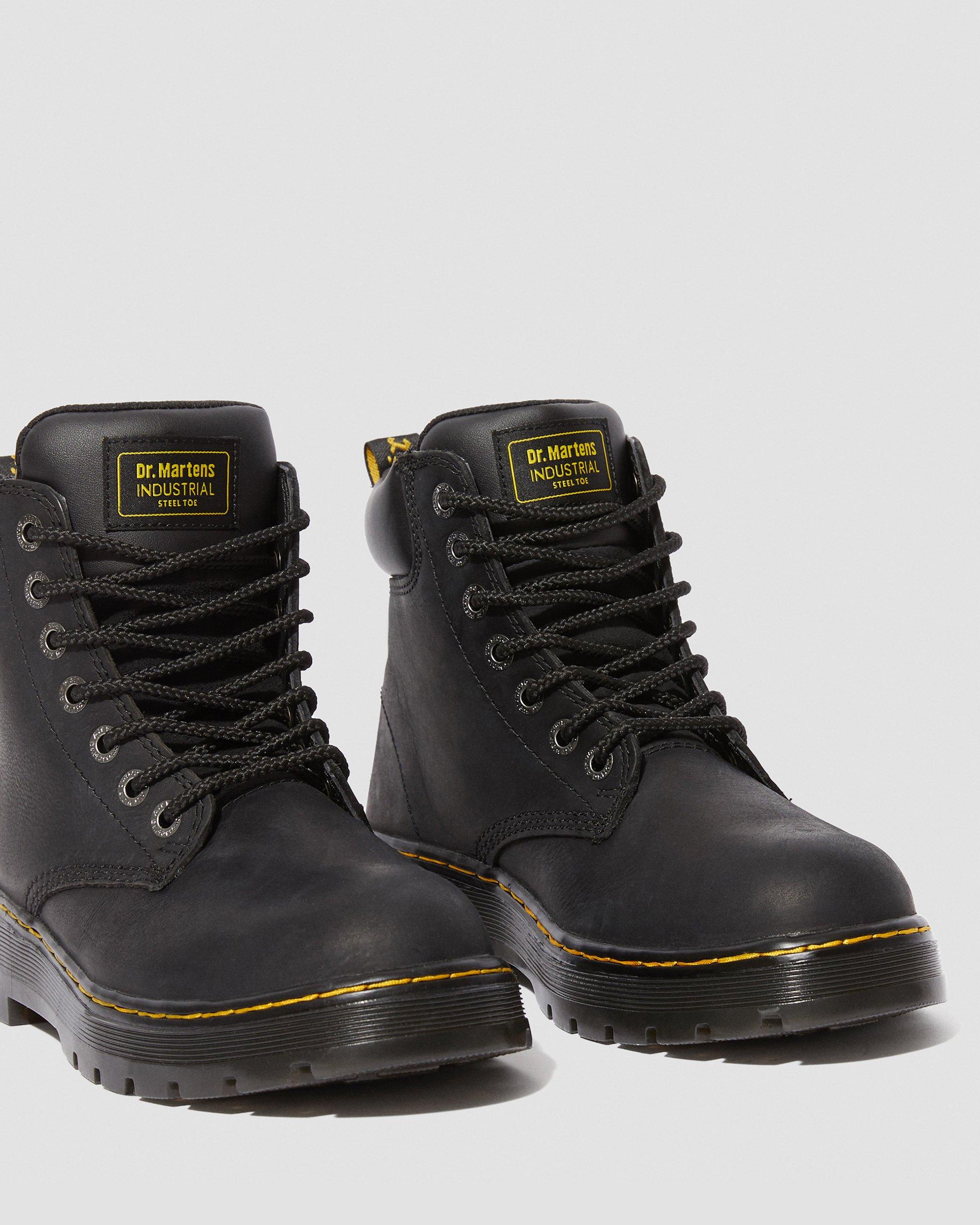 Dr Mens Winch Steel Toe Light Industry Boots 15 M US Martens Dark Brown 