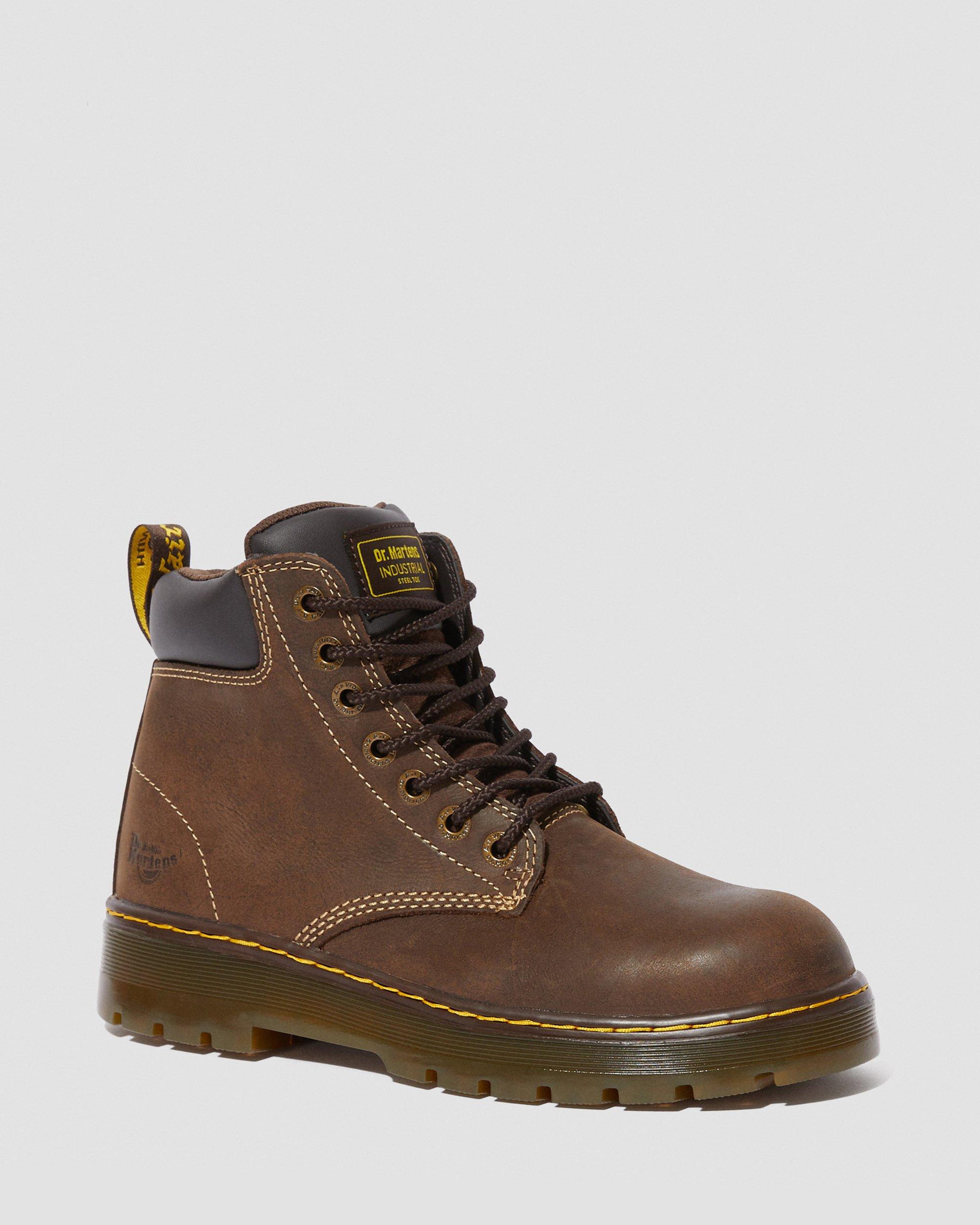 Winch Steel Toe Work Boots in Dark Brown Dr. Martens