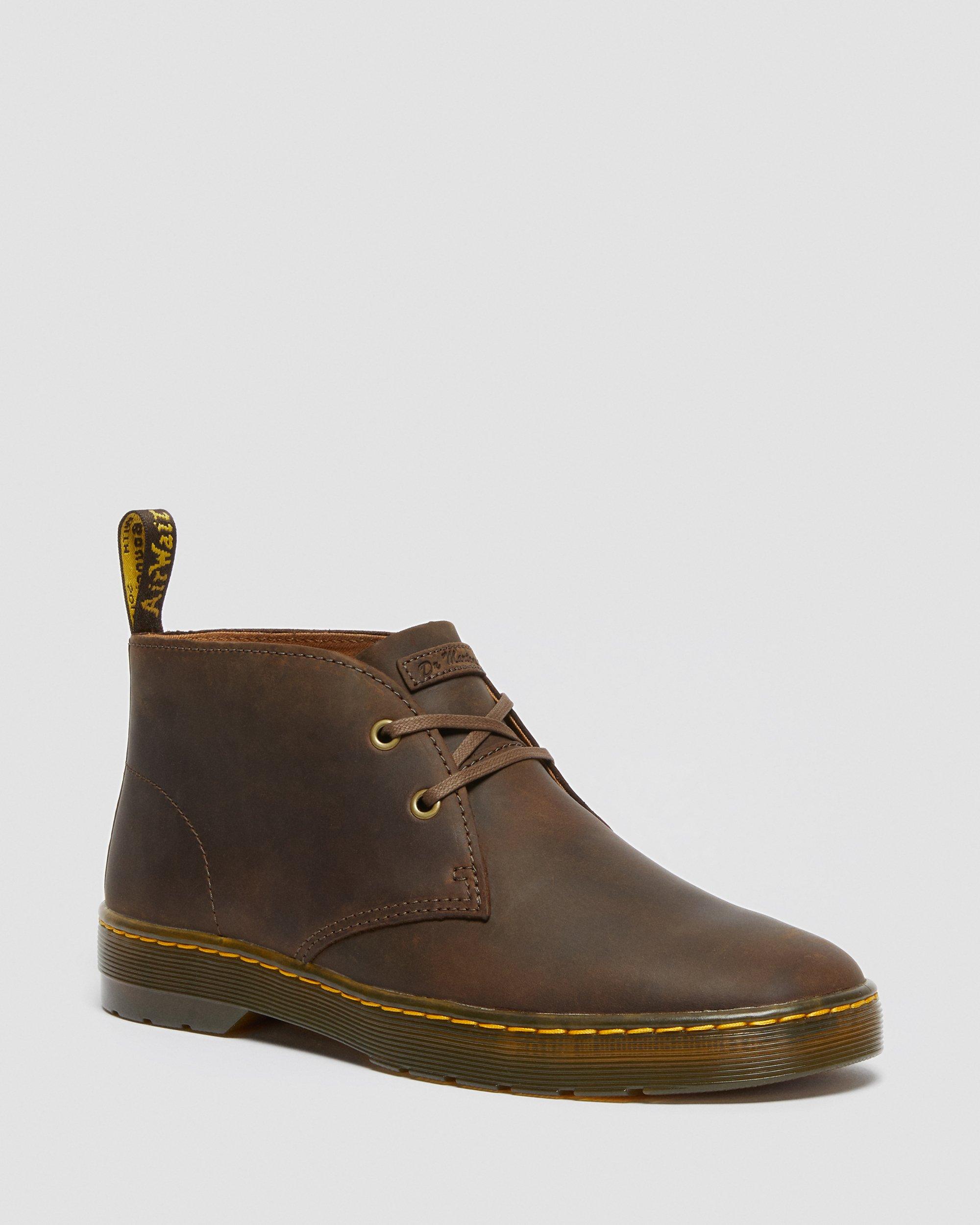 Cabrillo Men's Crazy Horse Leather Desert Boots in DARK BROWN | Dr