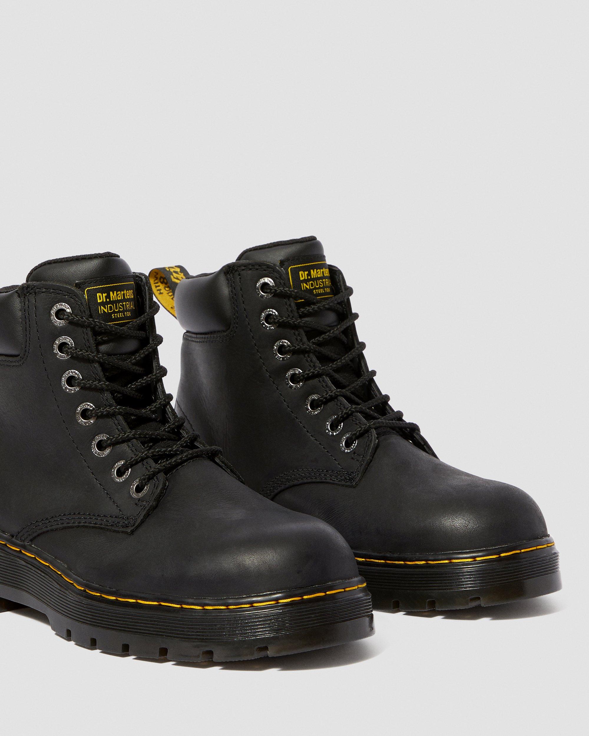 Winch Extra Wide Work Boots in Black