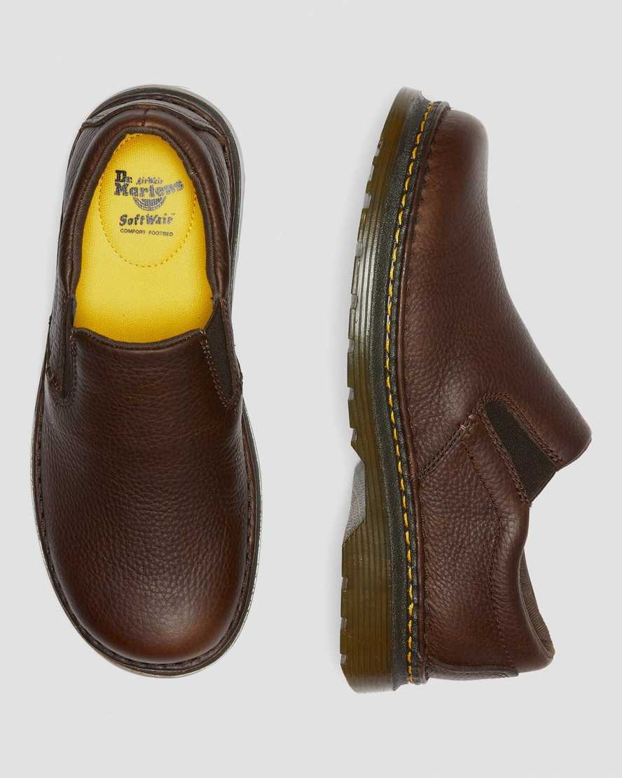 Boyle Men's Grizzly Leather Slip On Shoes | Dr Martens