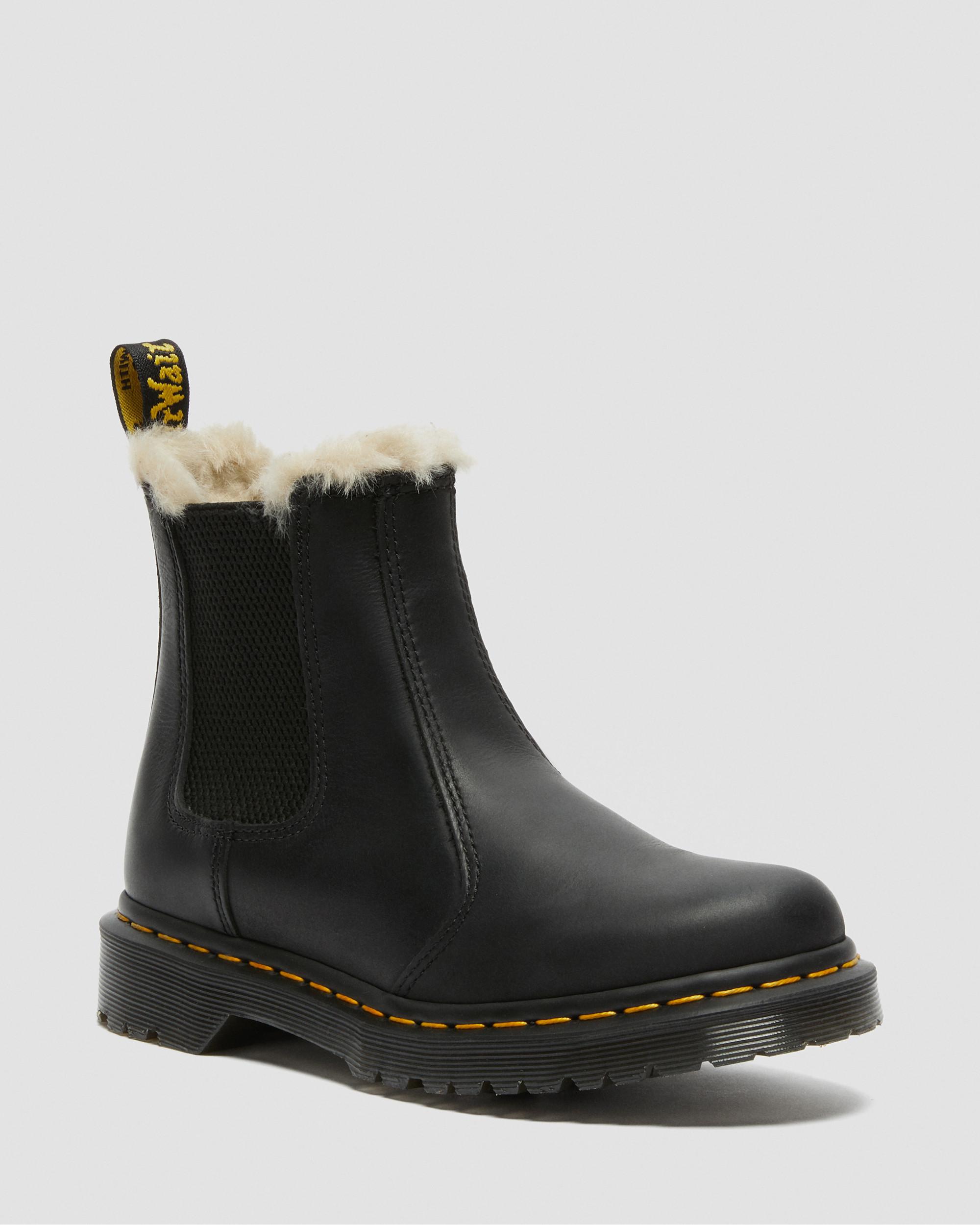 2976 Yellow Stitch Smooth Leather Chelsea Boots in Black Dr. Martens