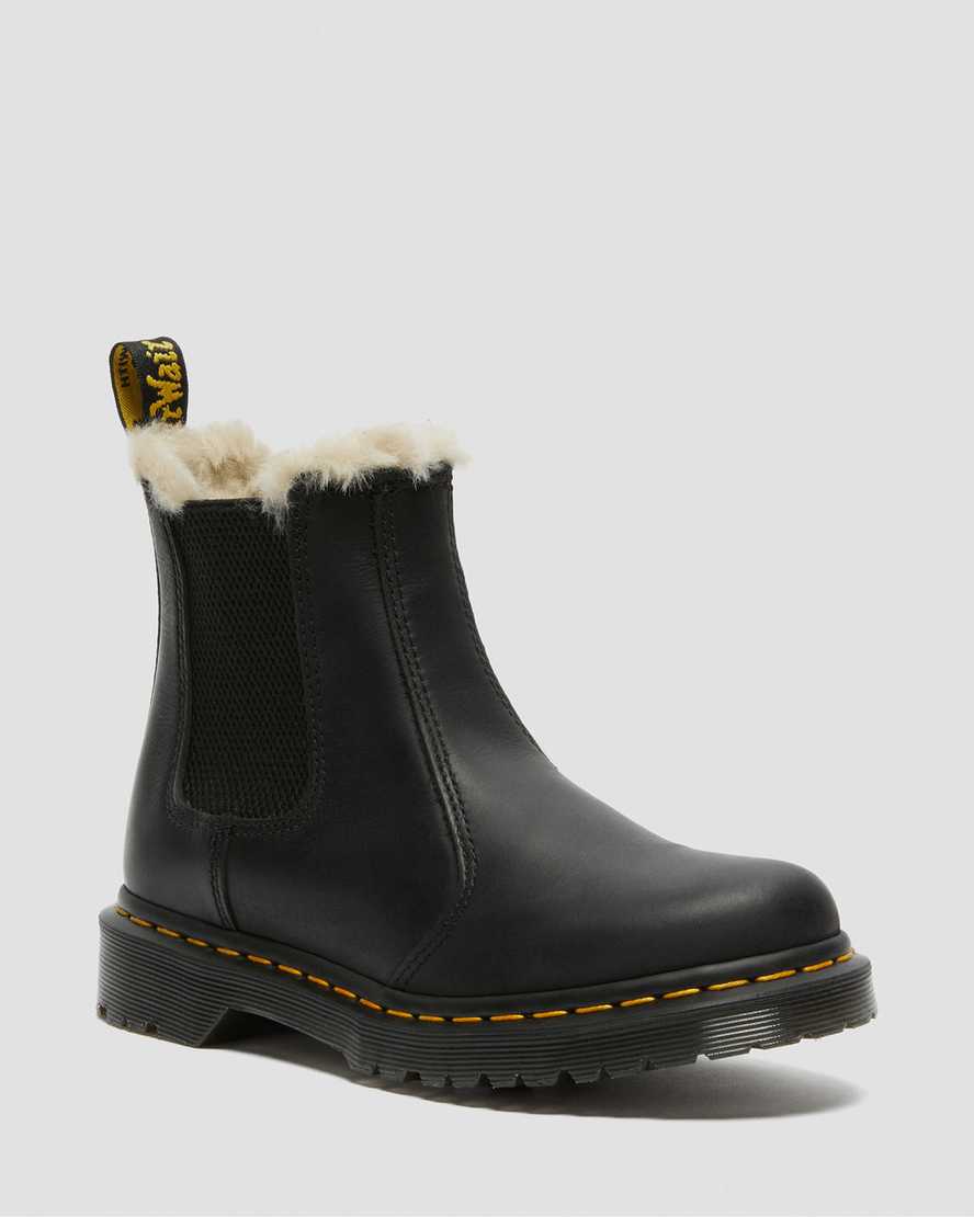 DR MARTENS 2976 Leonore Faux Fur Lined Burnished Chelsea Boots