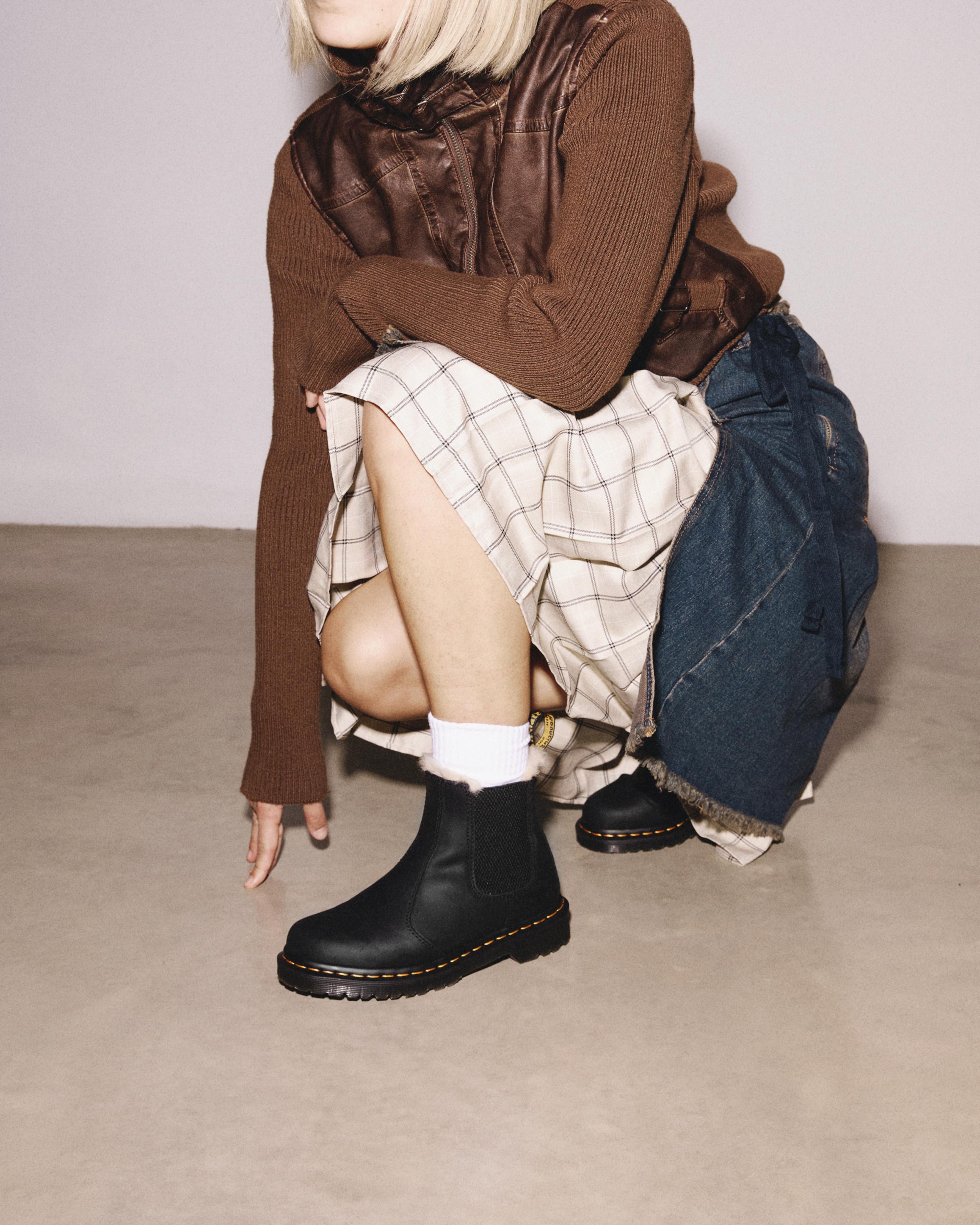 2976 Leonore Faux Fur Lined Burnished Chelsea Boots2976 Leonore Faux Fur Lined Burnished Chelsea Boots Dr. Martens