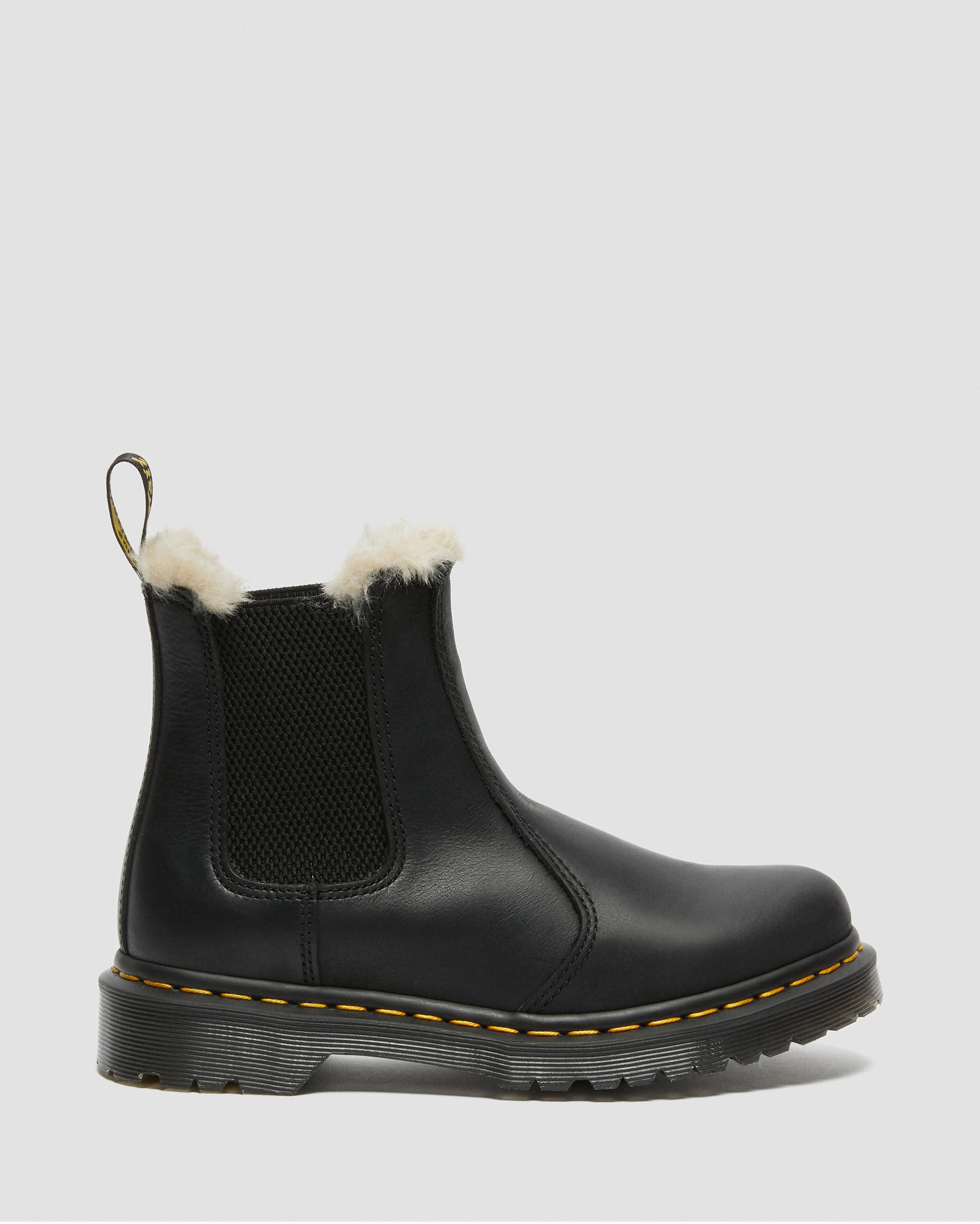 2976 Leonore Burnished Chelsea Boots mit Kunstfellfutter2976 Leonore Chelsea Boots Mit Kunstpelzfutter Dr. Martens