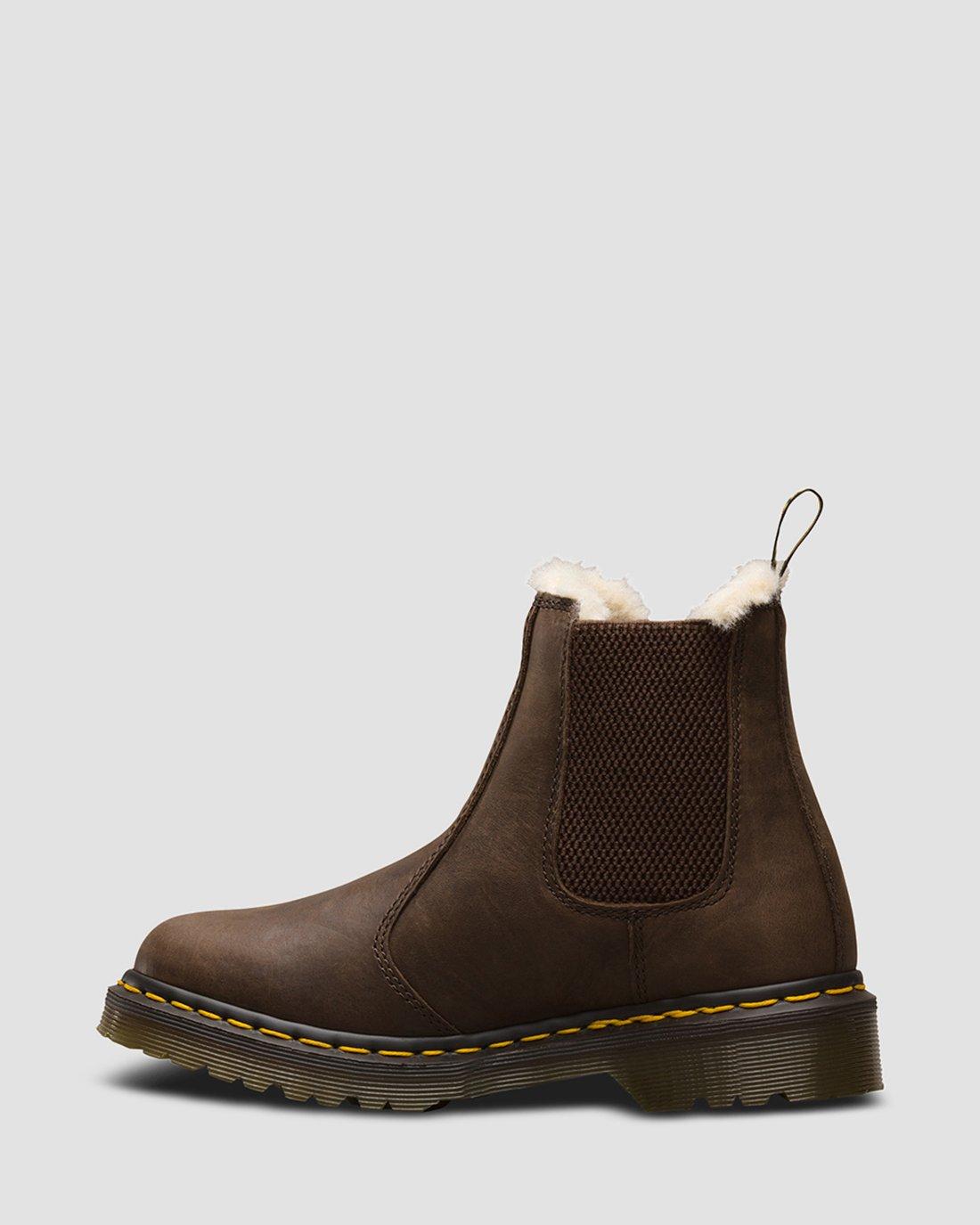 2976 Leonore Faux Fur Lined Burnished Chelsea Boots Dr. Martens