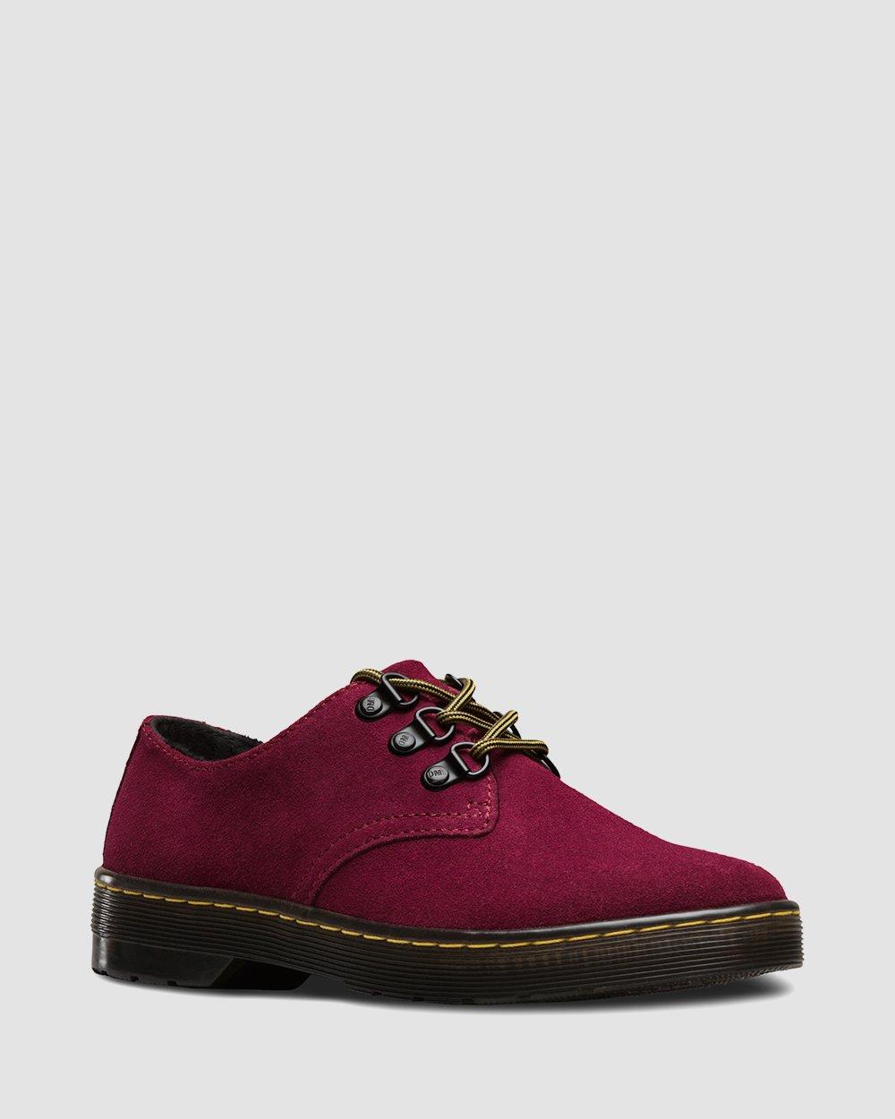 Martens Womenss Gizelle Twill Canvas Red Derbys Dr 