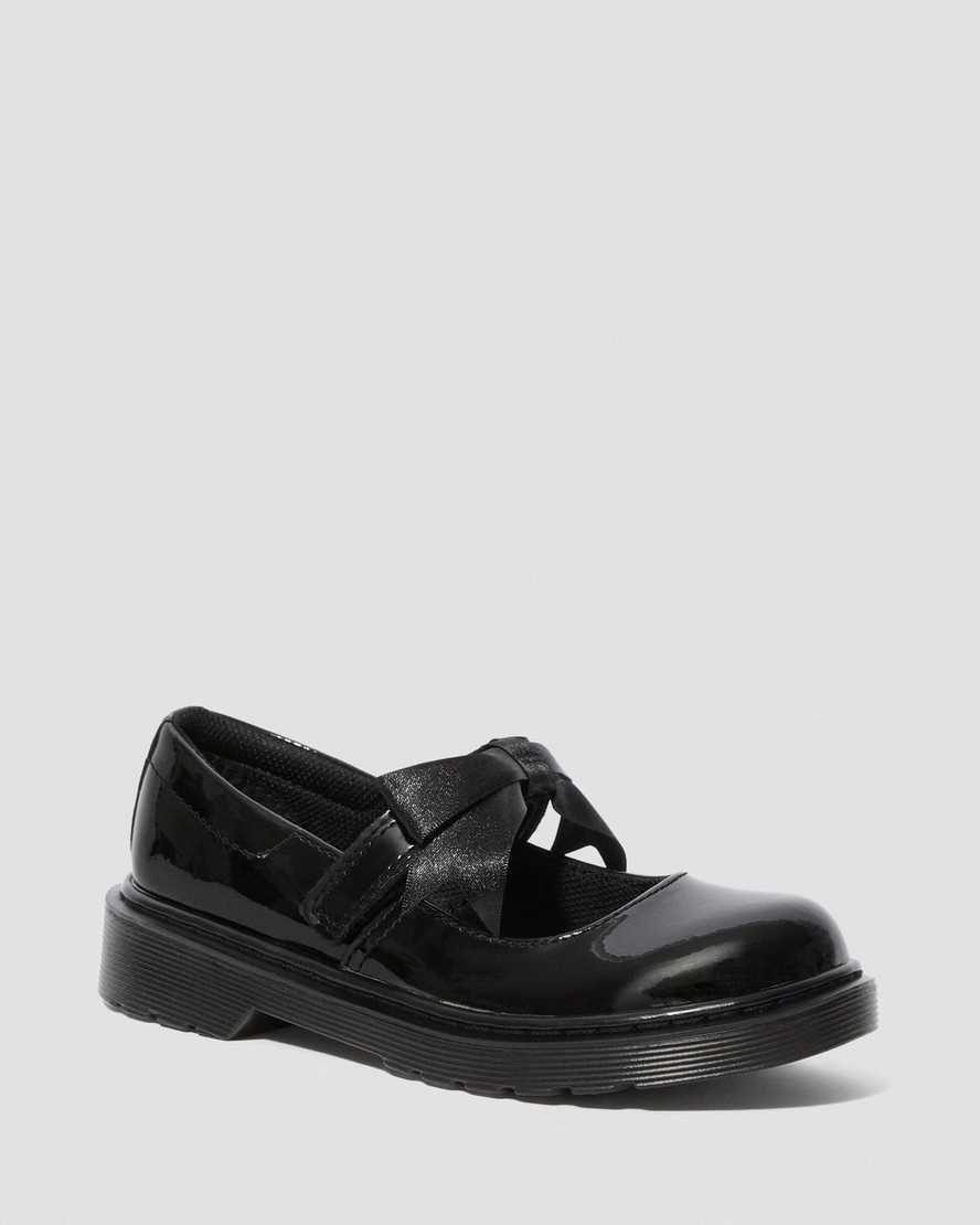 Dr. Martens' Junior Maccy Ii Patent Leather Mary Jane Shoes In Black