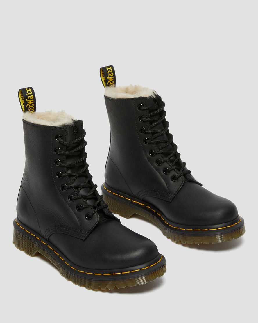 1460 Serena Faux Fur Lined Black Ankle Boots1460 SERENA IMITATIEBONT GEVOERDE ENKELLAARZEN Dr. Martens