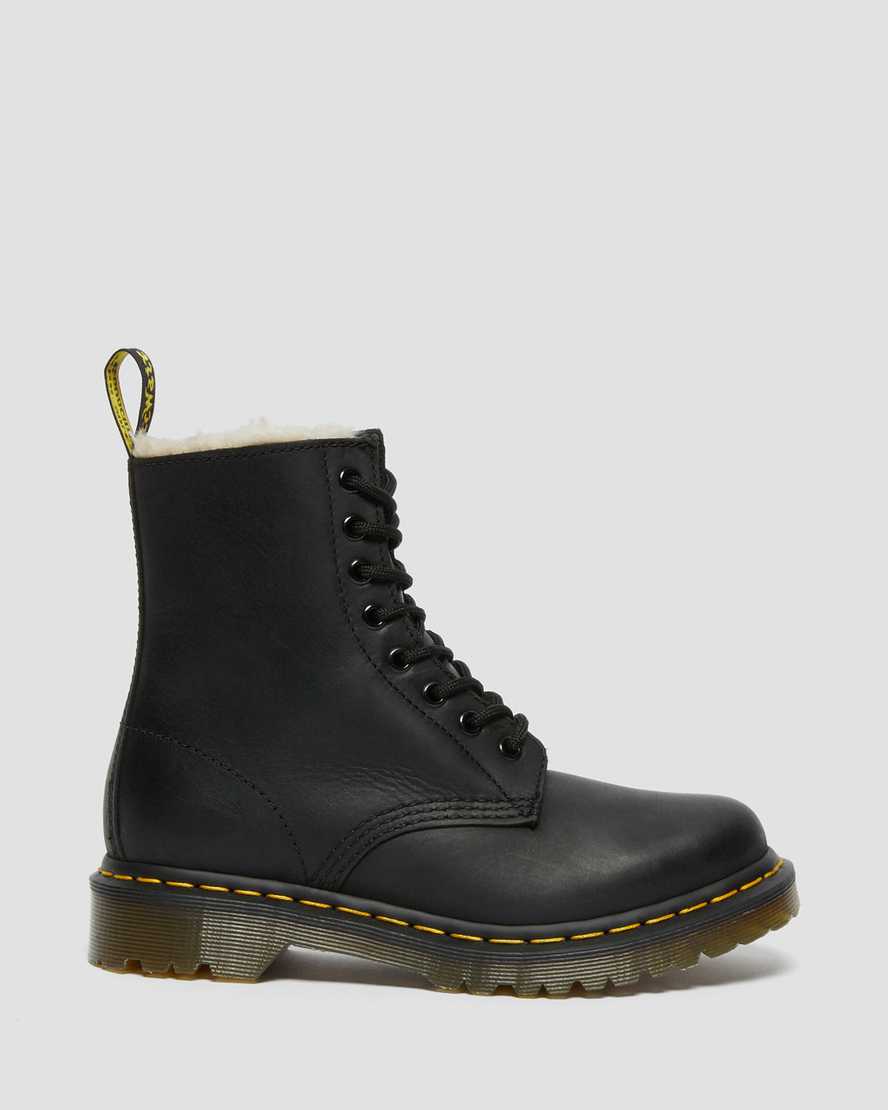1460 Serena Faux Fur Lined Leather Lace Up Boots Black1460 Serena Faux Fur Lined Leather Lace Up Boots Dr. Martens