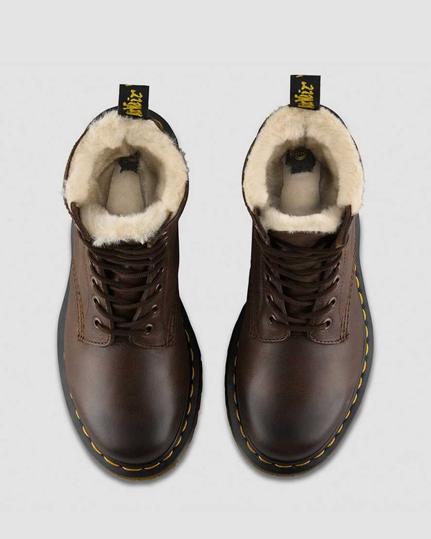 1460 Serena Faux Fur Lined Leather Lace Up Boots Dr. Martens