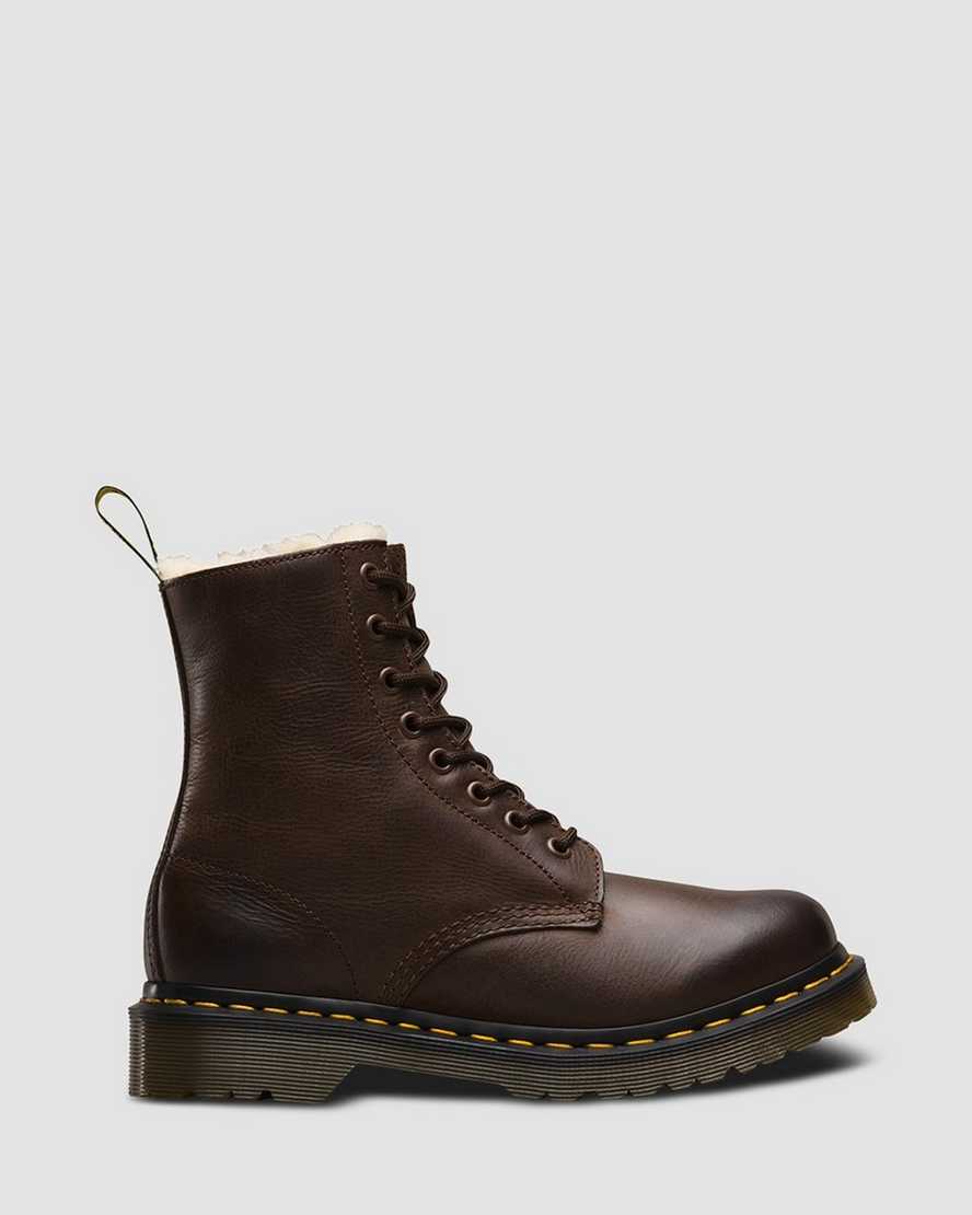 1460 Serena Faux Fur Lined Leather Lace Up Boots Dr. Martens
