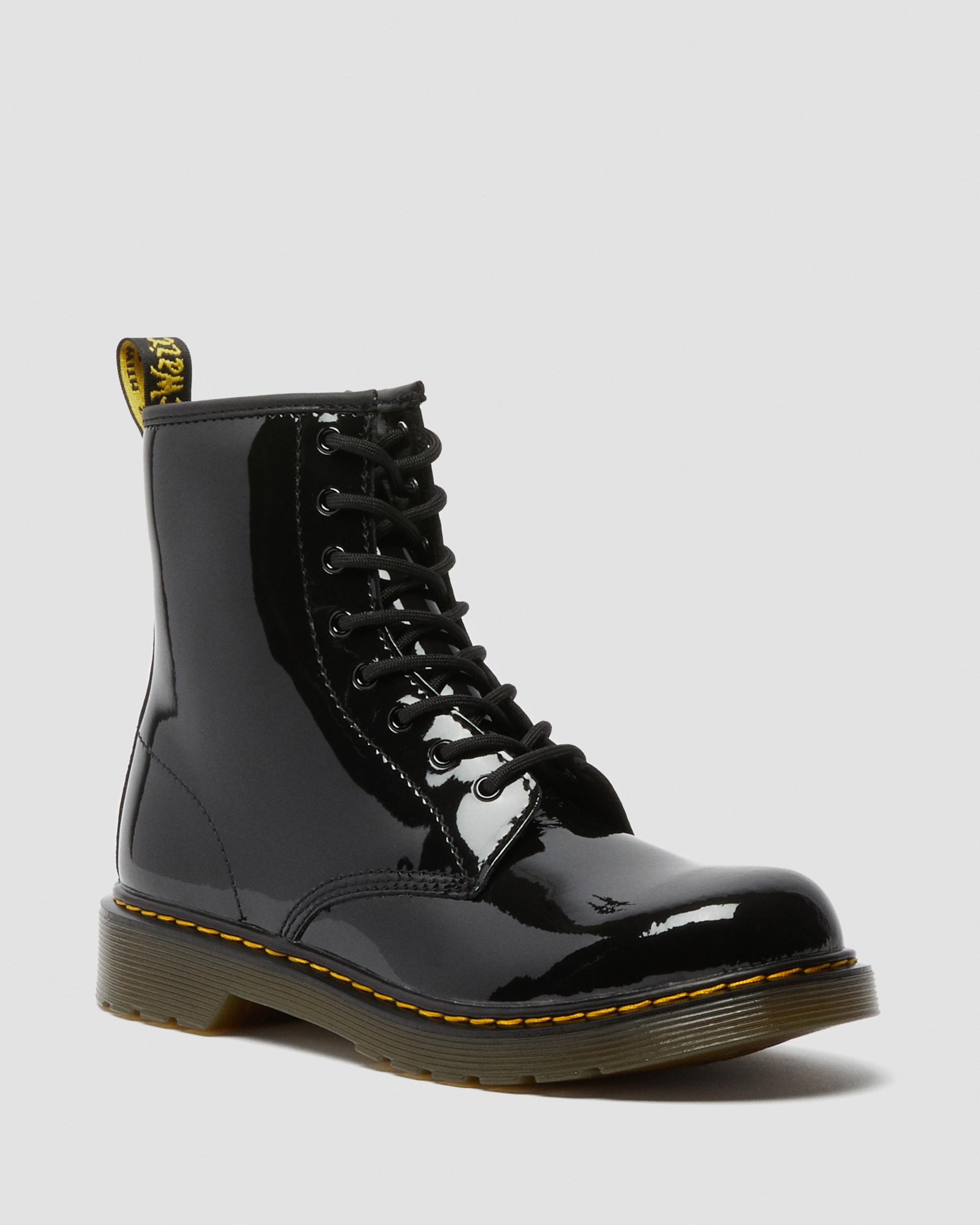Youth 1460 Patent Leather Lace Up Boots in Black | Dr. Martens
