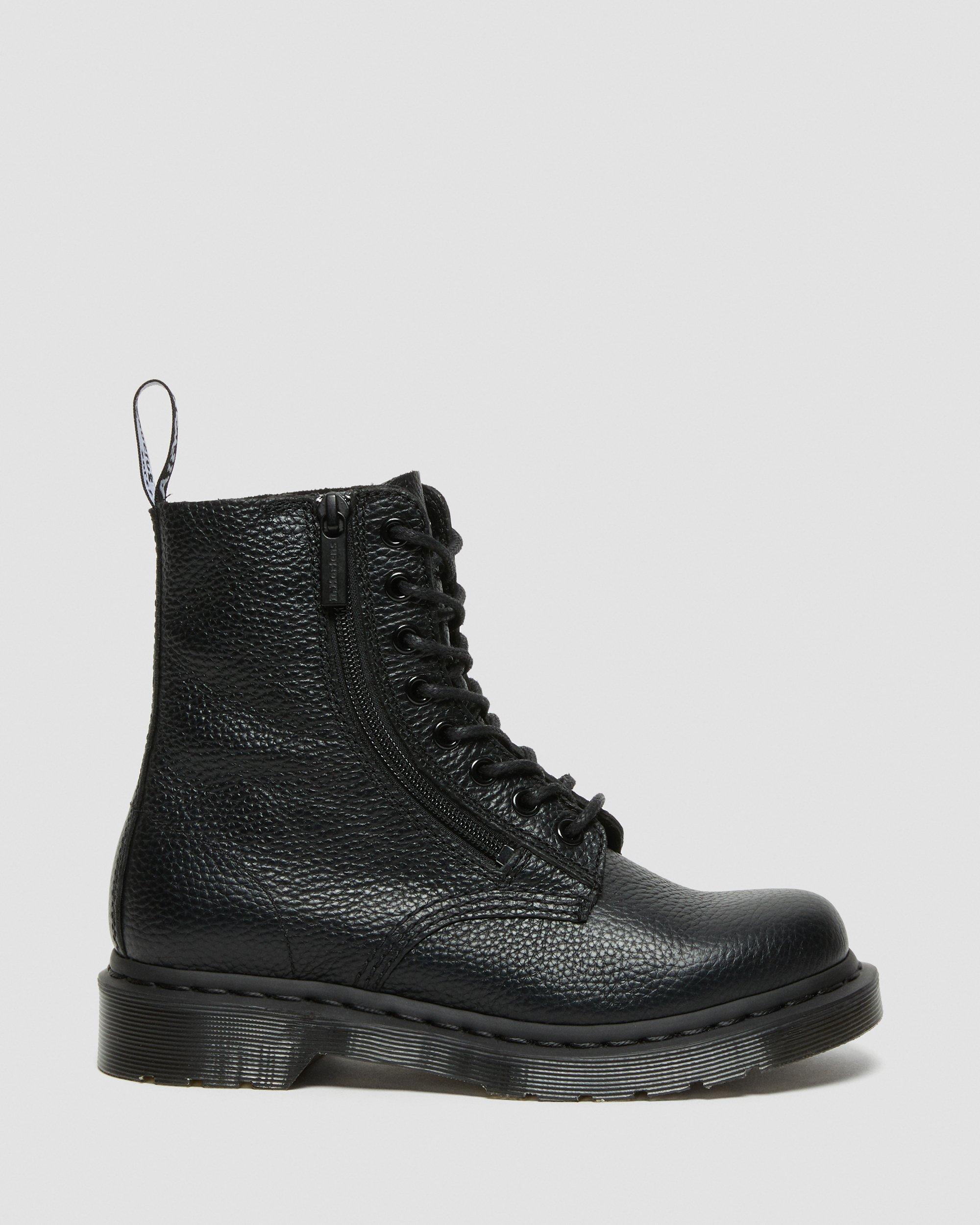 1460 Pascal Women's Leather Zipper Lace Up Boots in BLACK | Dr