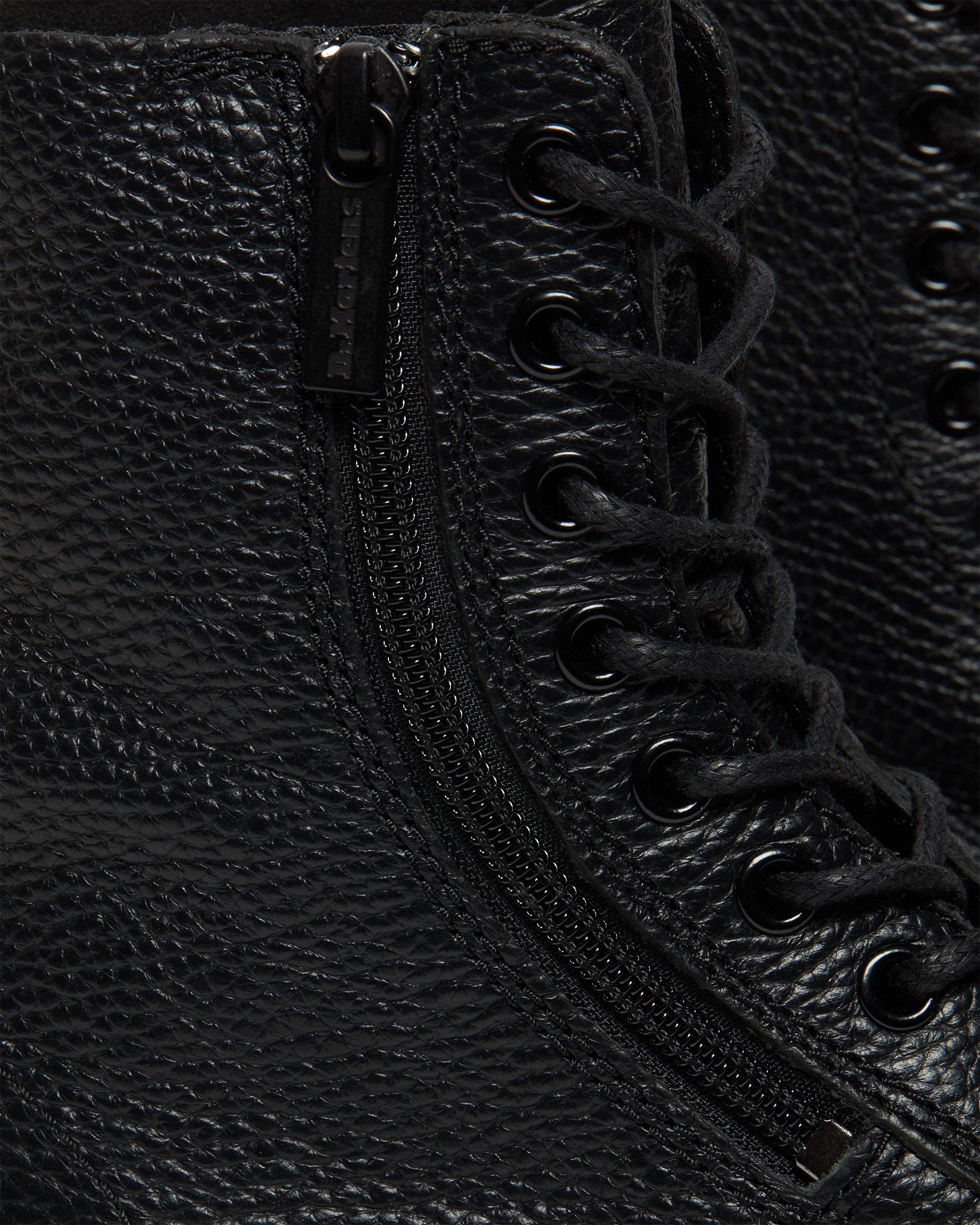 1460 Pascal Women's Leather Zipper Lace Up Boots, Black