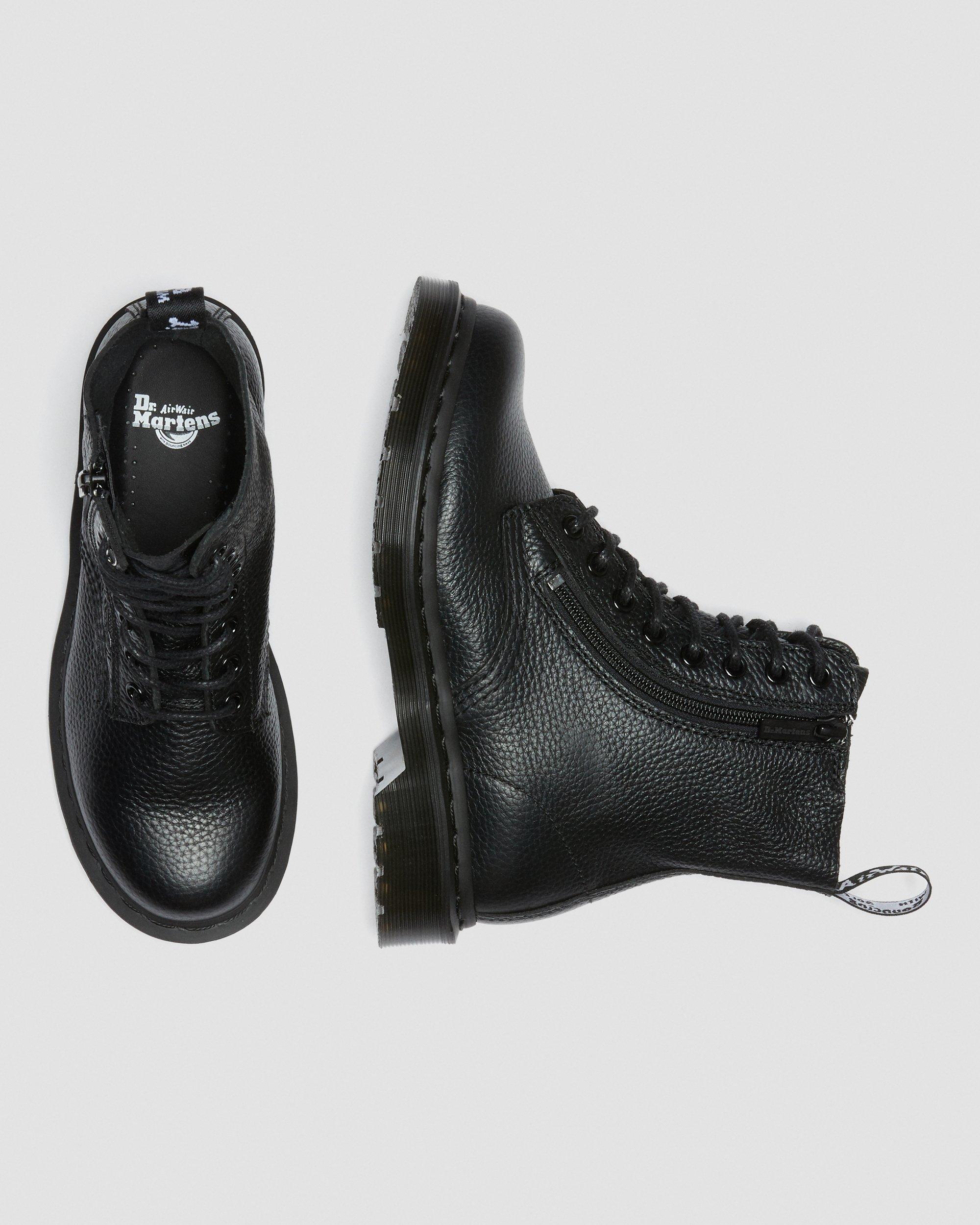 1460 Pascal Women's Leather Zipper Lace Up Boots in BLACK | Dr