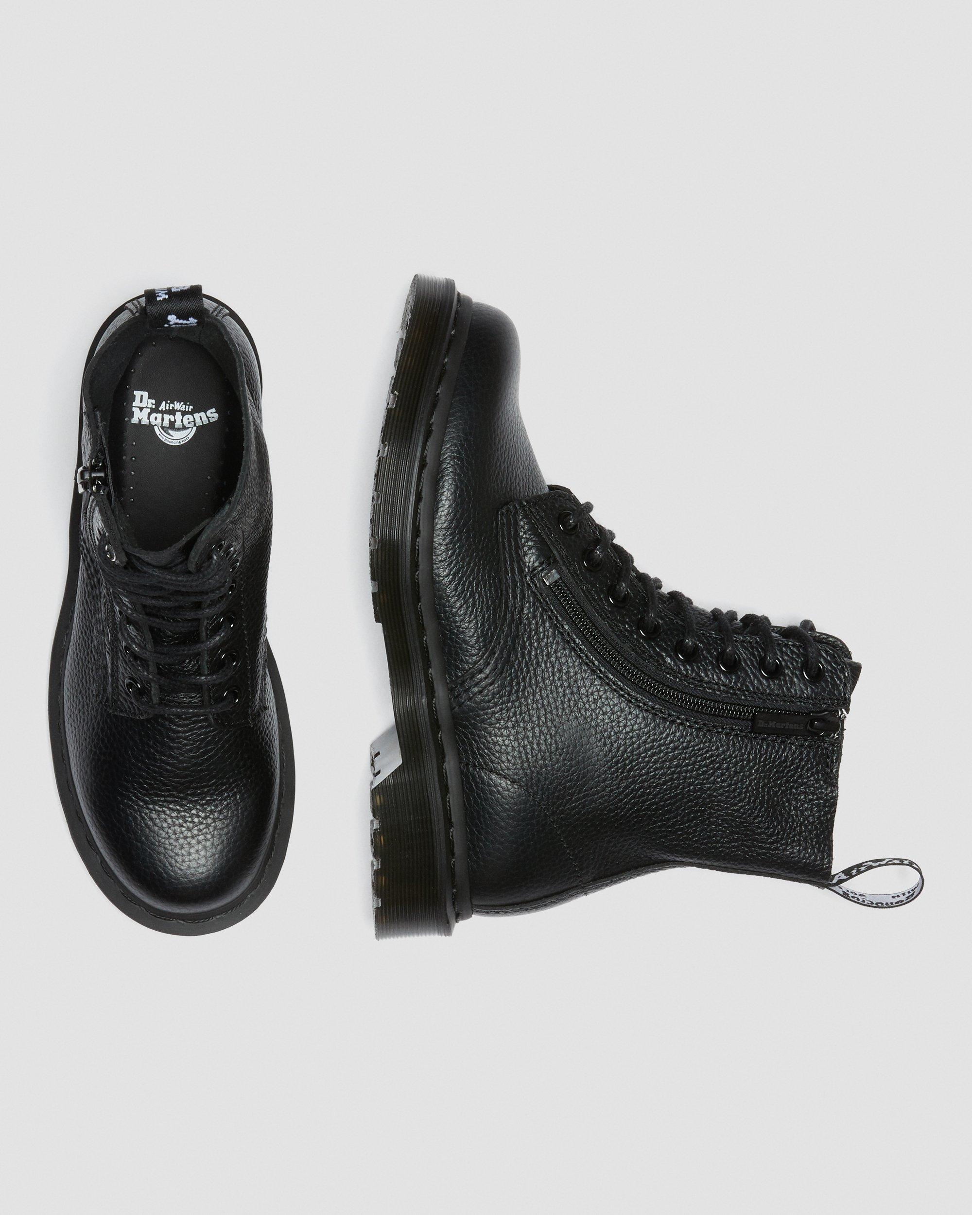 1460 Pascal Women's Leather Zipper Lace Up Boots, Black | Dr. Martens