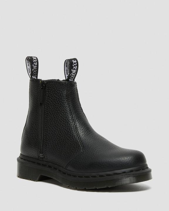 2976 Women's Leather Zipper Chelsea Boots in Black Milled 2976 Women's Leather Zipper Chelsea Boots in Black Milled