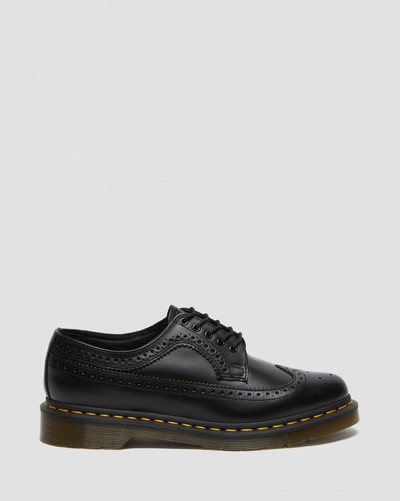3989 Yellow Stitch Smooth Leather Brogue Shoes in Black | Dr 3989 Yellow Stitch Smooth Leather Brogue Shoes in Black | Dr