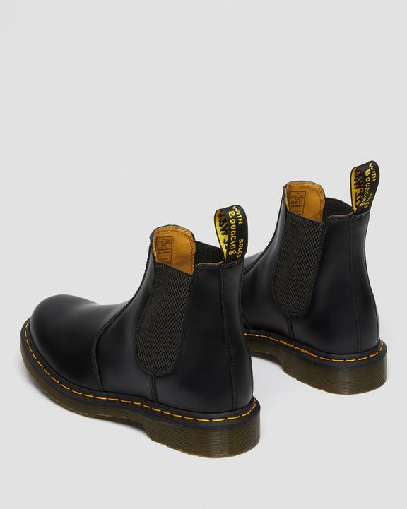 2976 Yellow Stitch Smooth Leather Chelsea Boots in Black 2976 Yellow Stitch Smooth Leather Chelsea Boots in Black