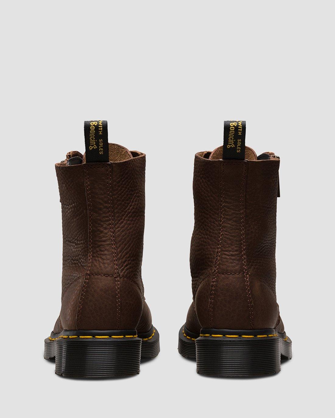 1460 Pascal W/Zip Grizzly in DARK BROWN | Dr. Martens™