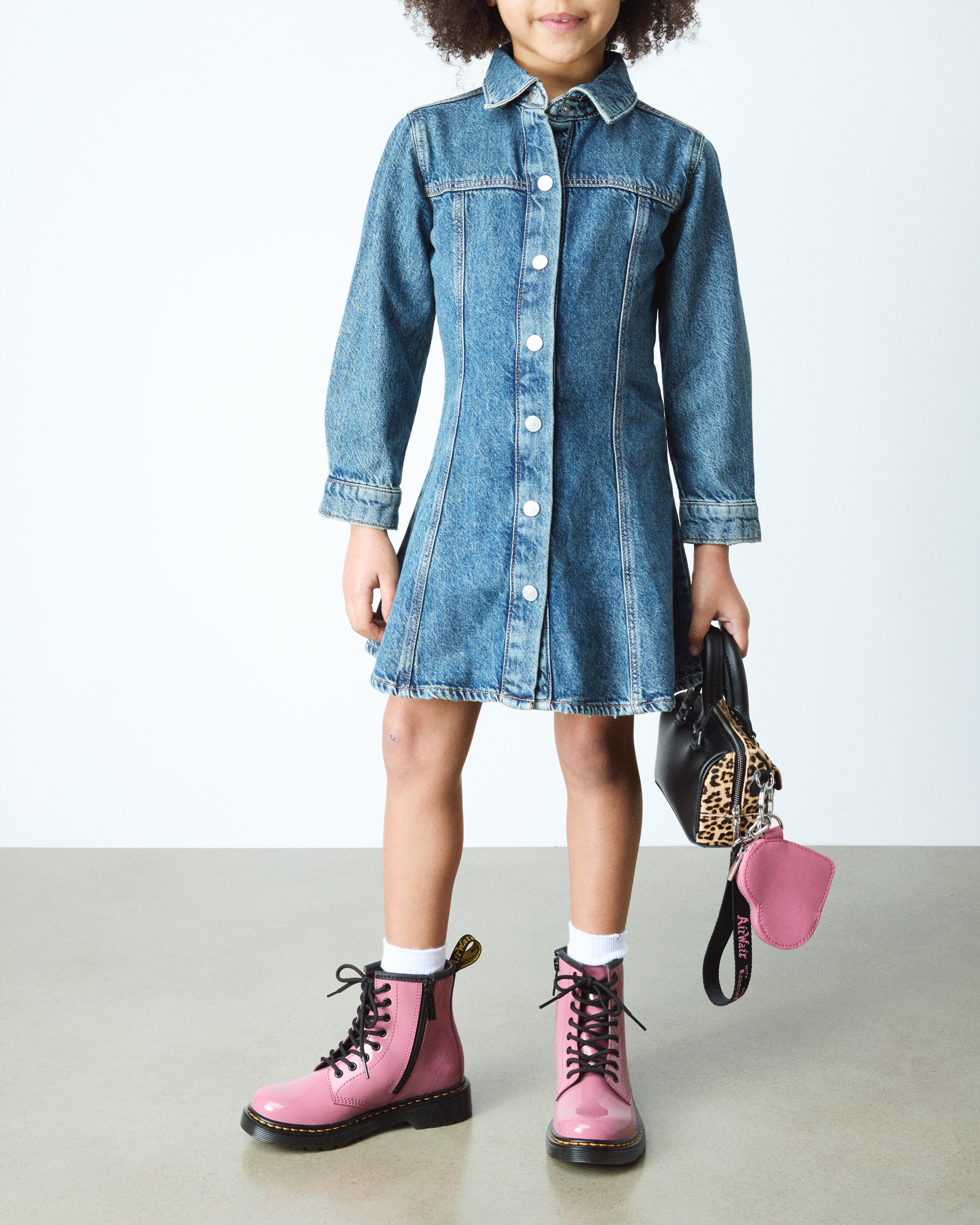 Botas 1460 de charol Patent Lamper para junior in Rosa DM's
