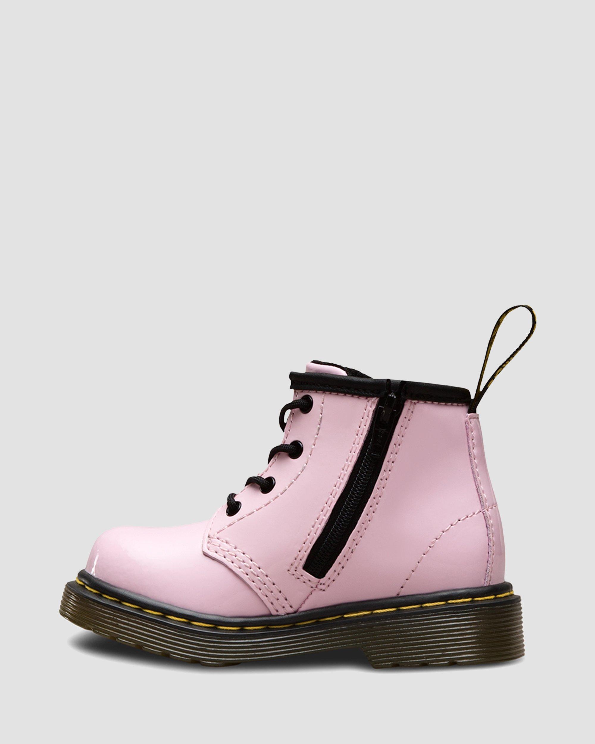 Infant 1460 Patent Leather Lace Up Boots in Pink