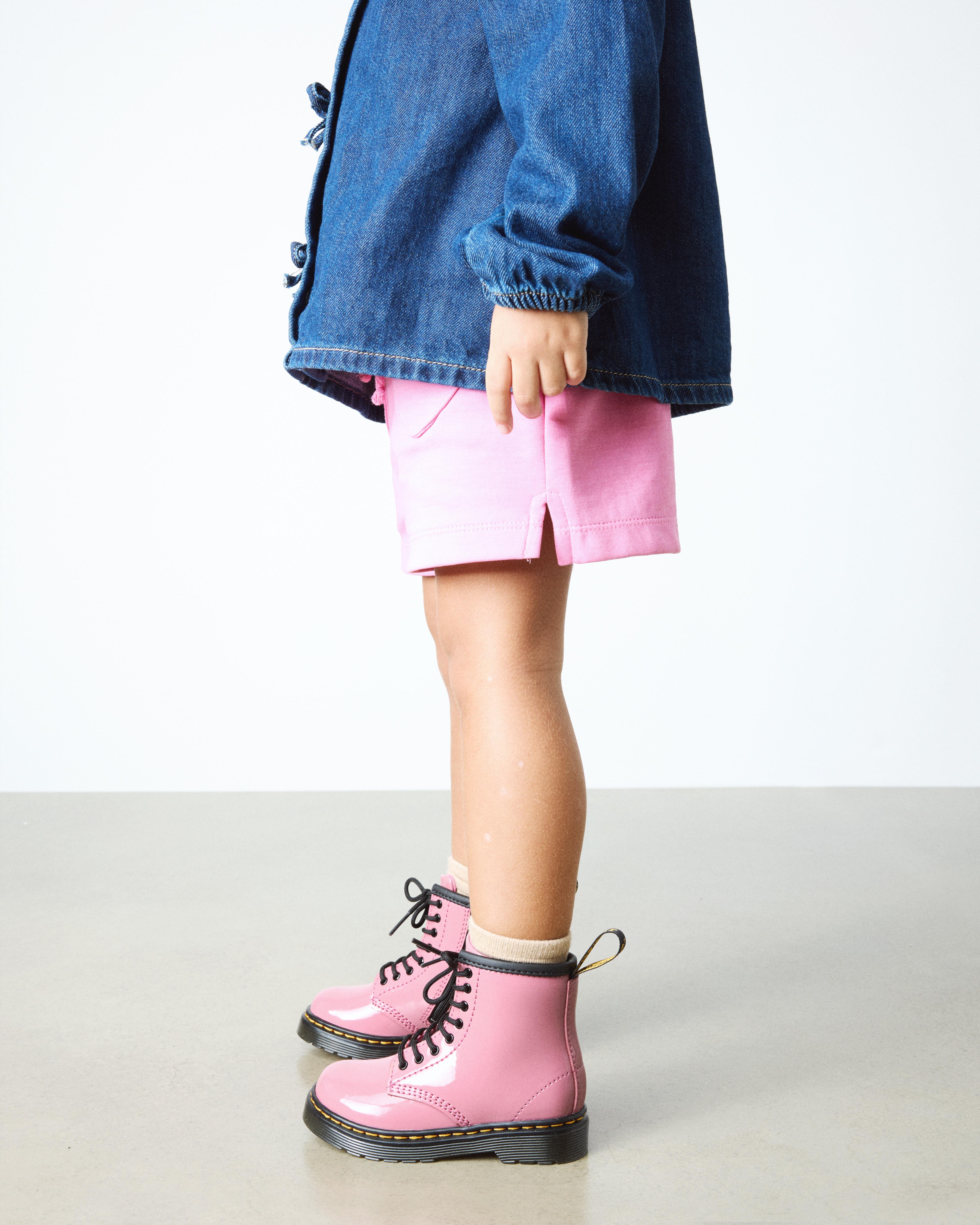 Boots 1460 en cuir Patent Lamper pour tout-petit in Rose Doc's