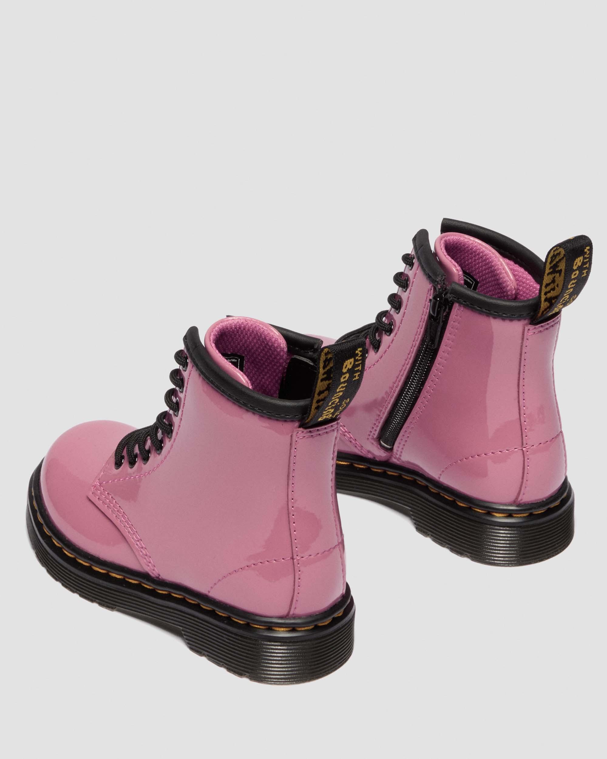 Boots 1460 en cuir Patent Lamper pour tout-petit in Rose Doc's