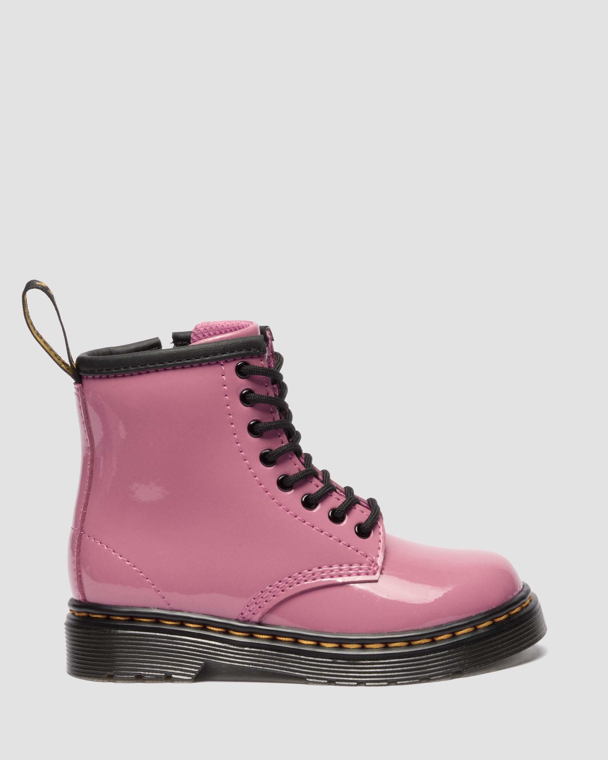 Boots 1460 en cuir Patent Lamper pour tout-petit in Rose Doc's