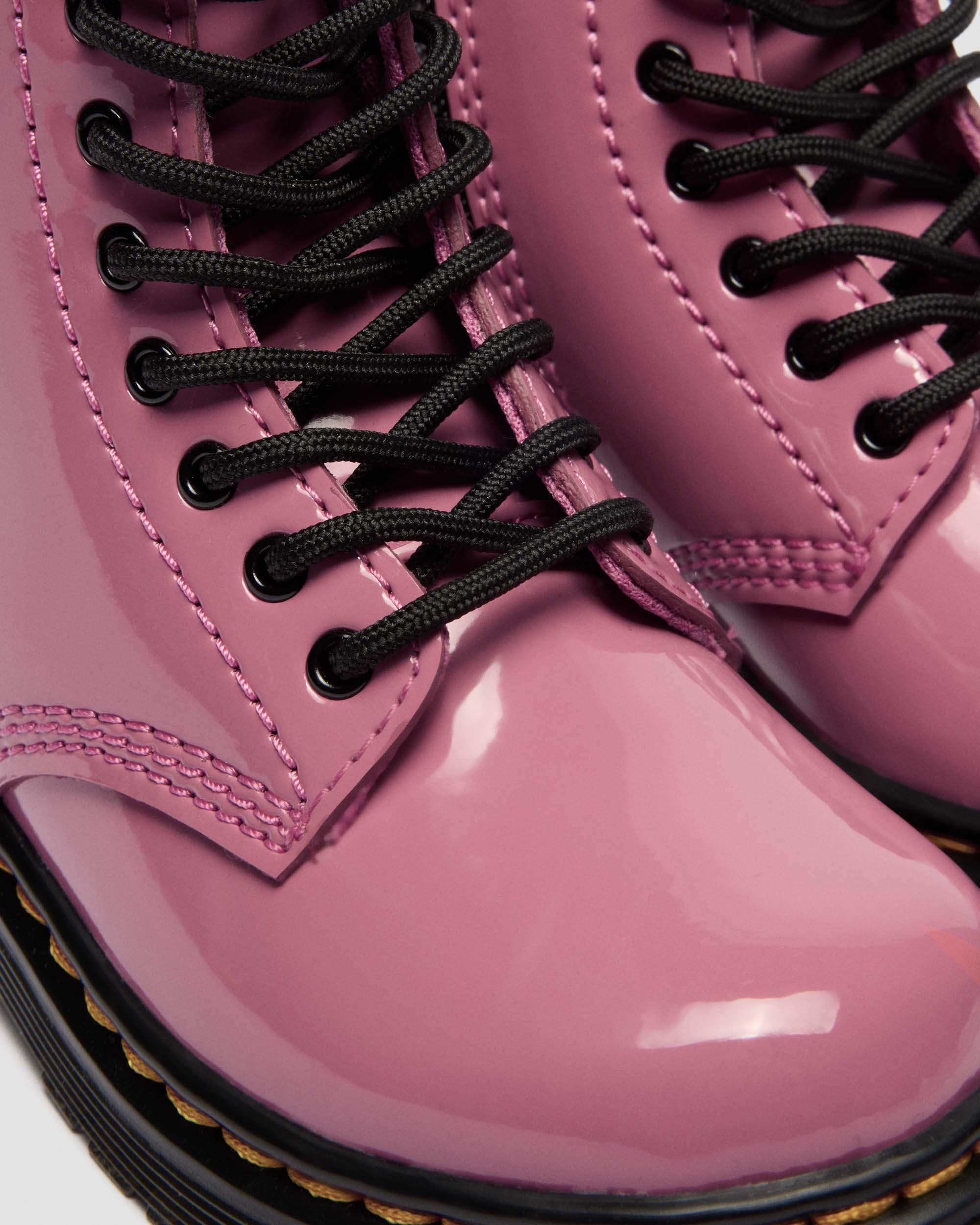 Boots 1460 en cuir Patent Lamper pour tout-petit in Rose Doc's