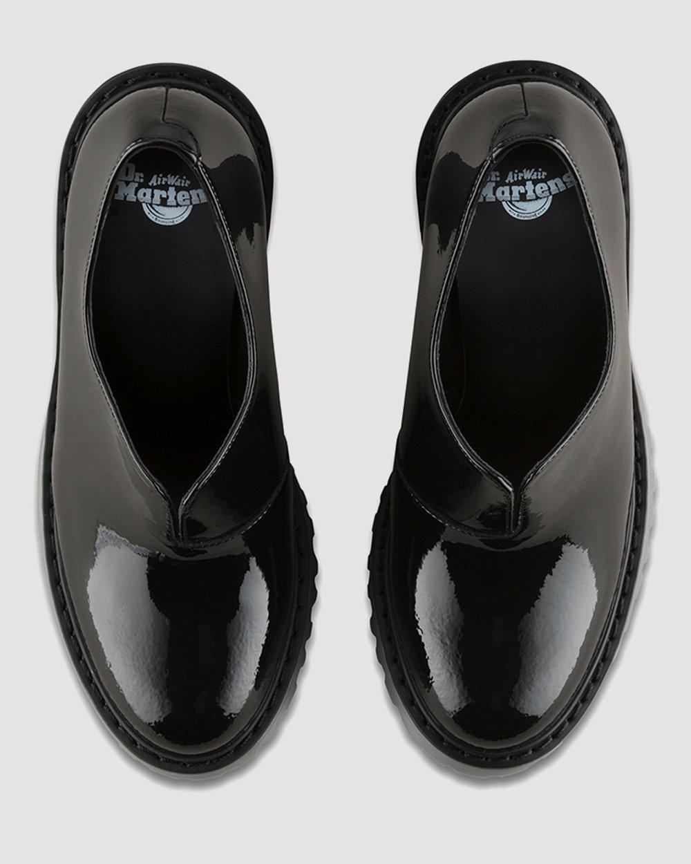 Dr.martens ドクターマーチン CORDELIA 25cm 厚底ブーツ Cordelia Patent in BLACK | Dr. Martens™
