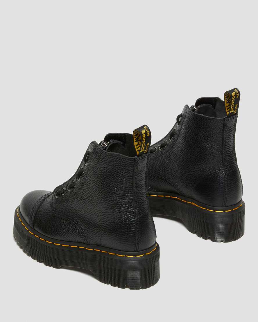 Sinclair-platformstøvler i Milled Nappa-læder i sortSinclair-platformstøvler i Milled Nappa-læder Dr. Martens