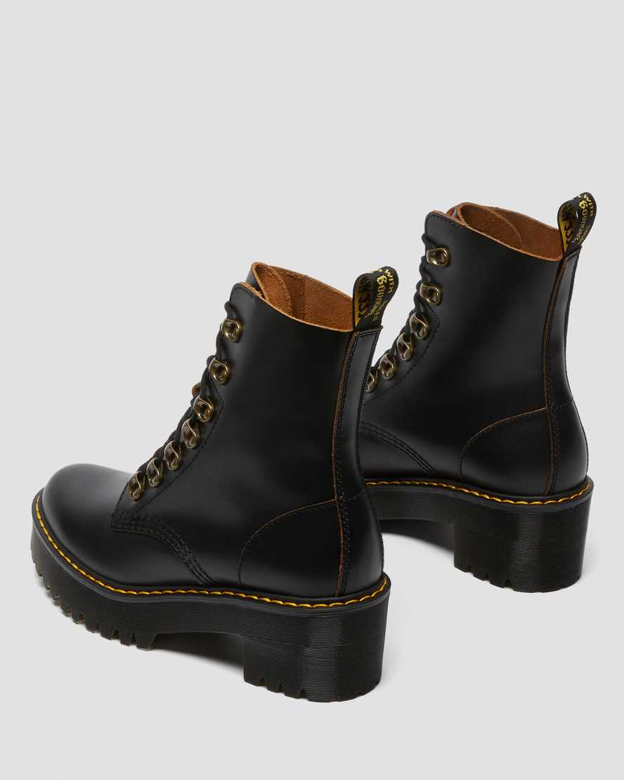 thumb mineral Eve Leona Women's Vintage Smooth Leather Heeled Boots | Dr. Martens