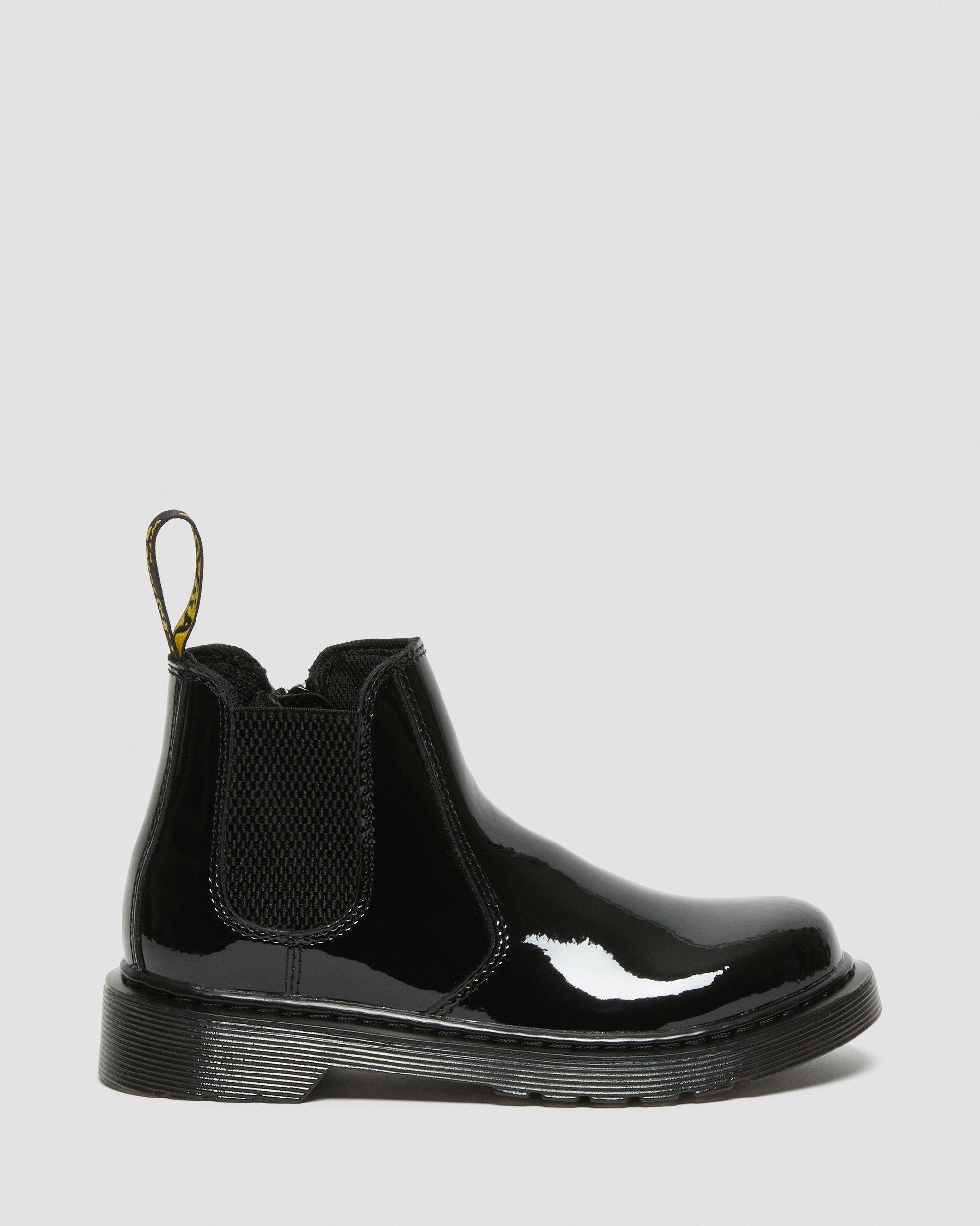 2976 JUNIOR PATENT LEATHER CHELSEA BOOTS in Black