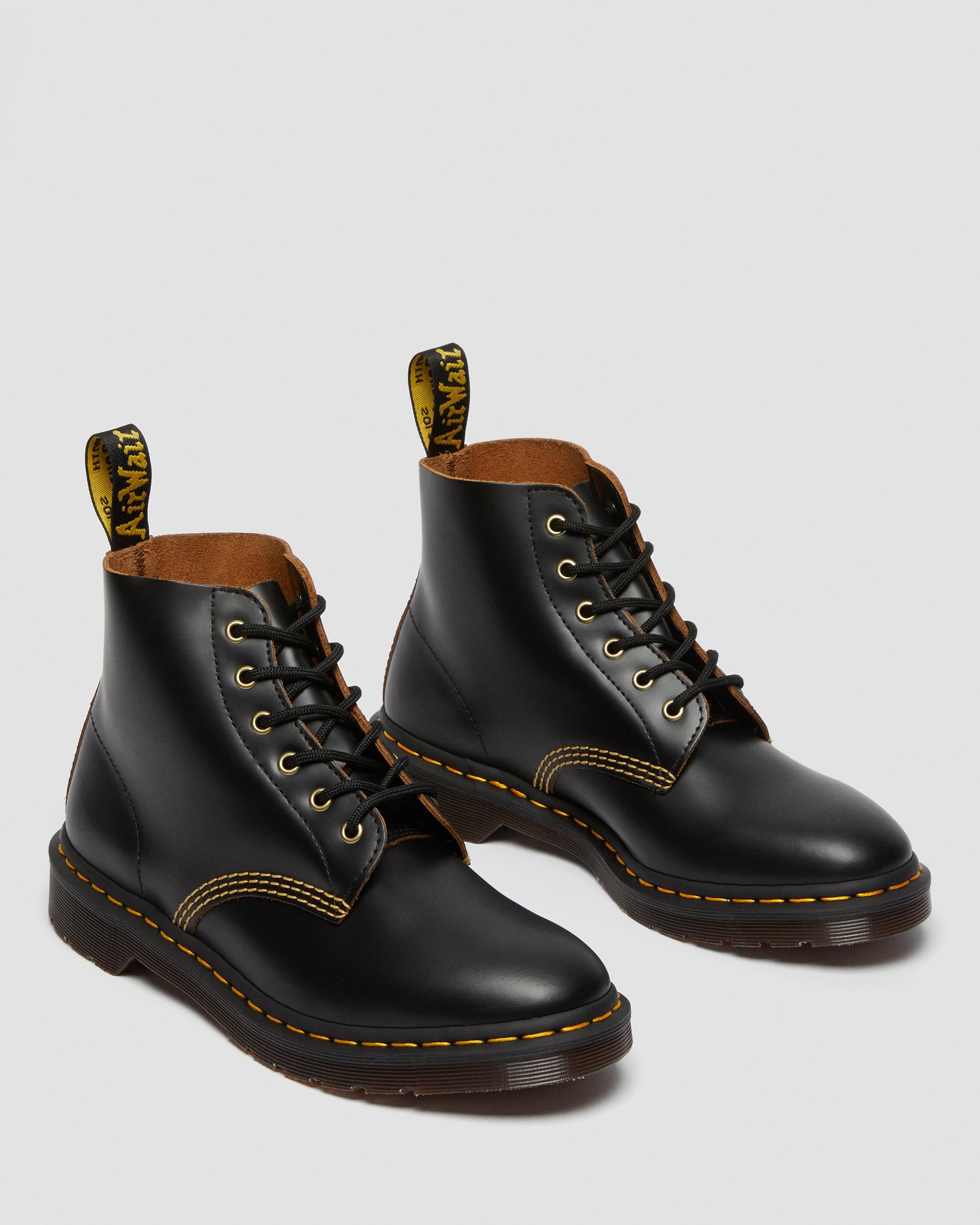 Dr. Martens 101 VINTAGE 6ホールブーツ 101 Vintage Smooth Leather Ankle Boots in BLACK | Dr. Martens™