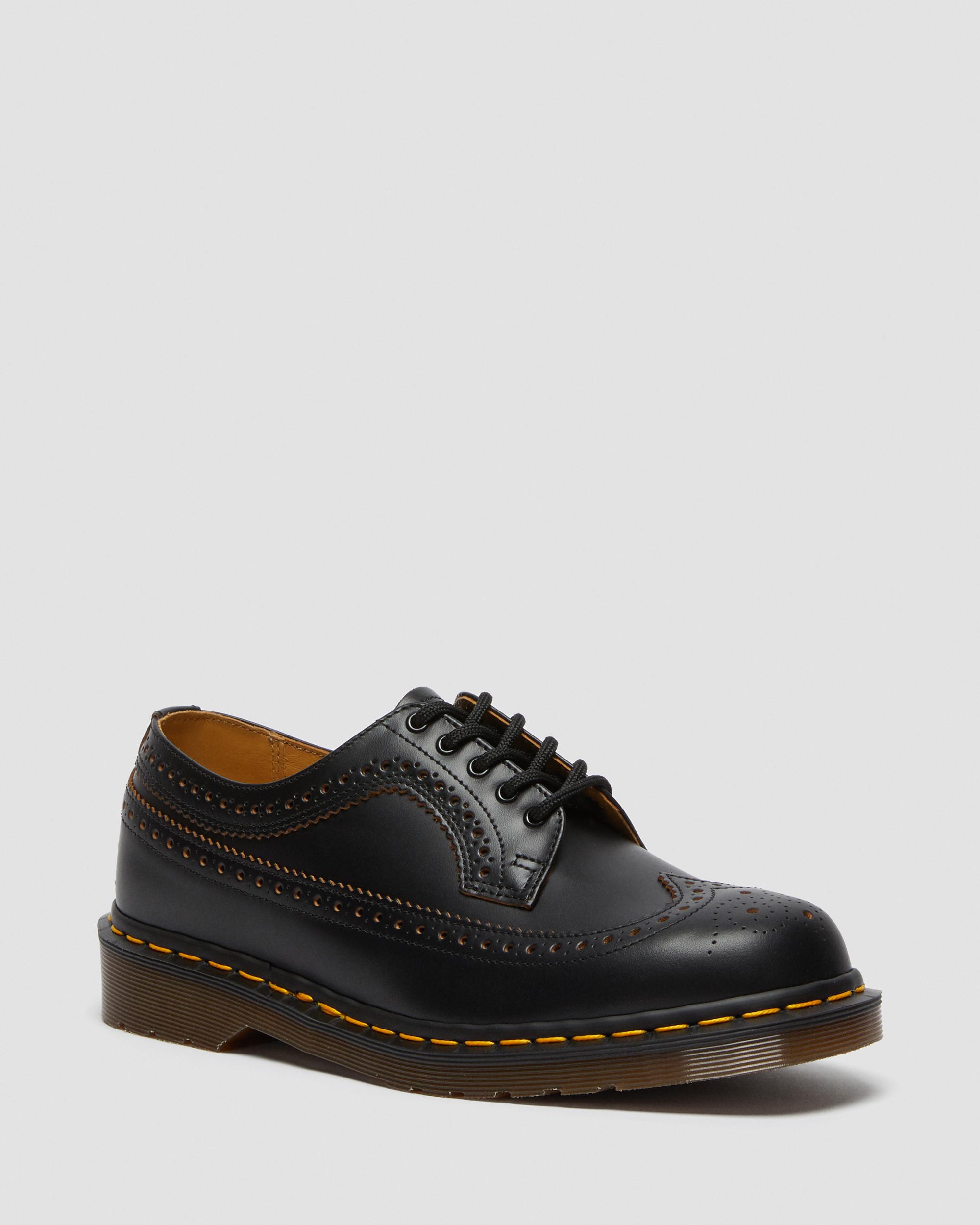 Vintage 3989 Quilon Leather Brogue Shoes in Black