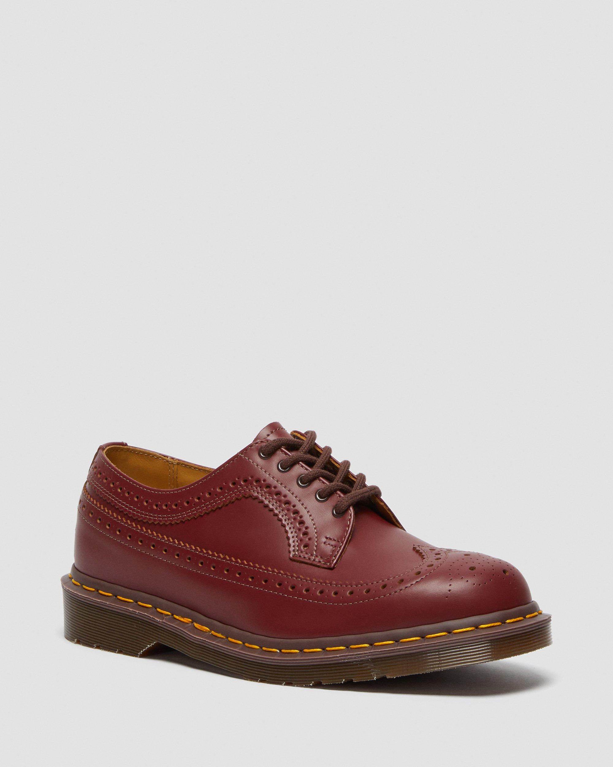 3989 Vintage Made In England Brogue Shoes in Red | Dr. Martens