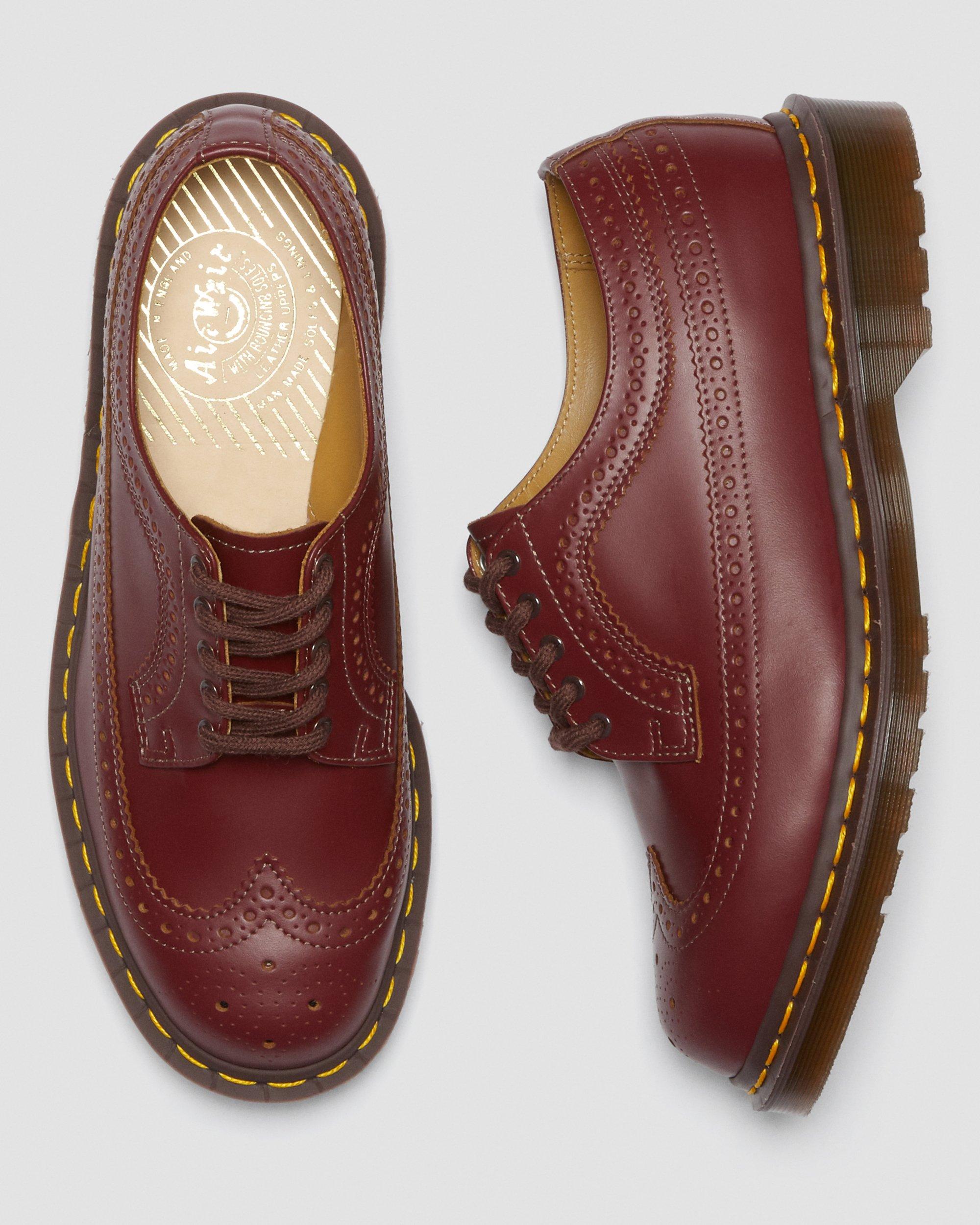 3989 Vintage Made In England Brogue Shoes in Red | Dr. Martens