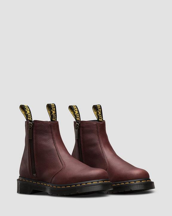2976 W/Zip Grizzly Chelsea Boots in Cherry Red | Dr. Martens 2976 W/Zip Grizzly Chelsea Boots in Cherry Red | Dr. Martens