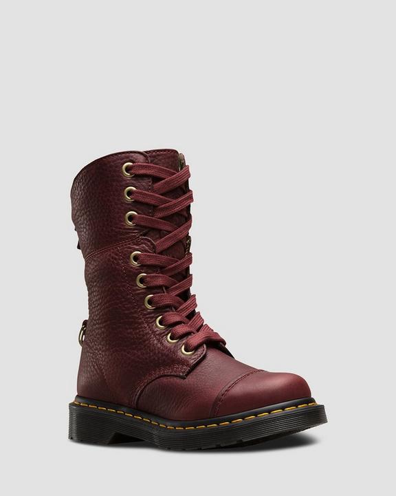 Aimilita Women's Grizzly Leather Tall Boots Dr. Martens