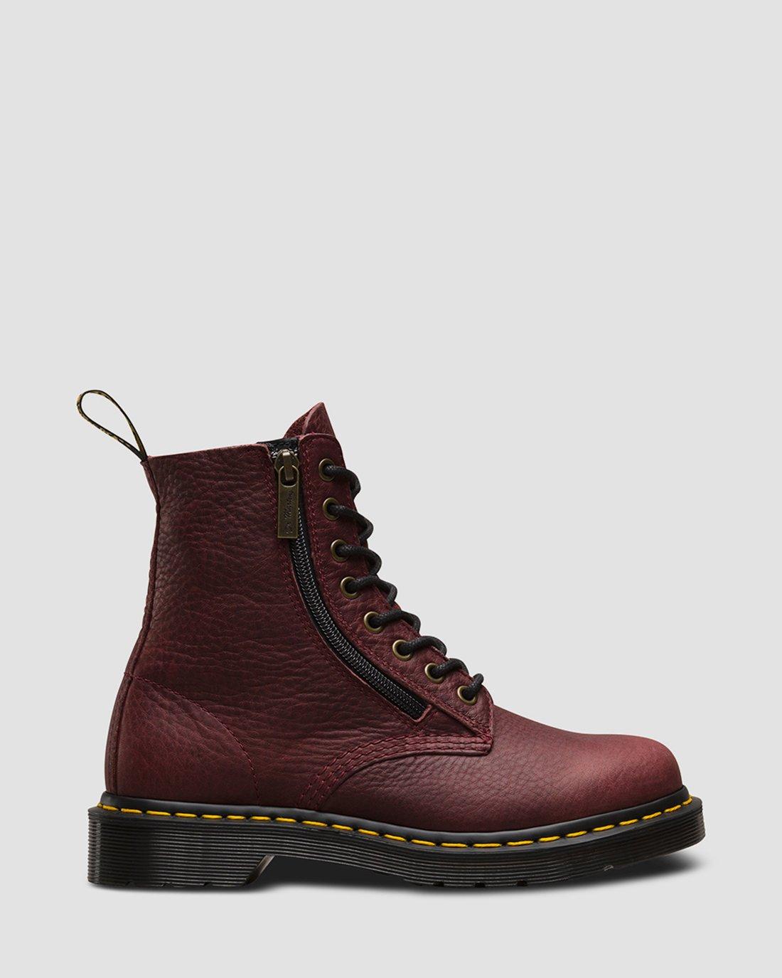 1460 Pascal W/Zip Grizzly in CHERRY RED | Dr. Martens™