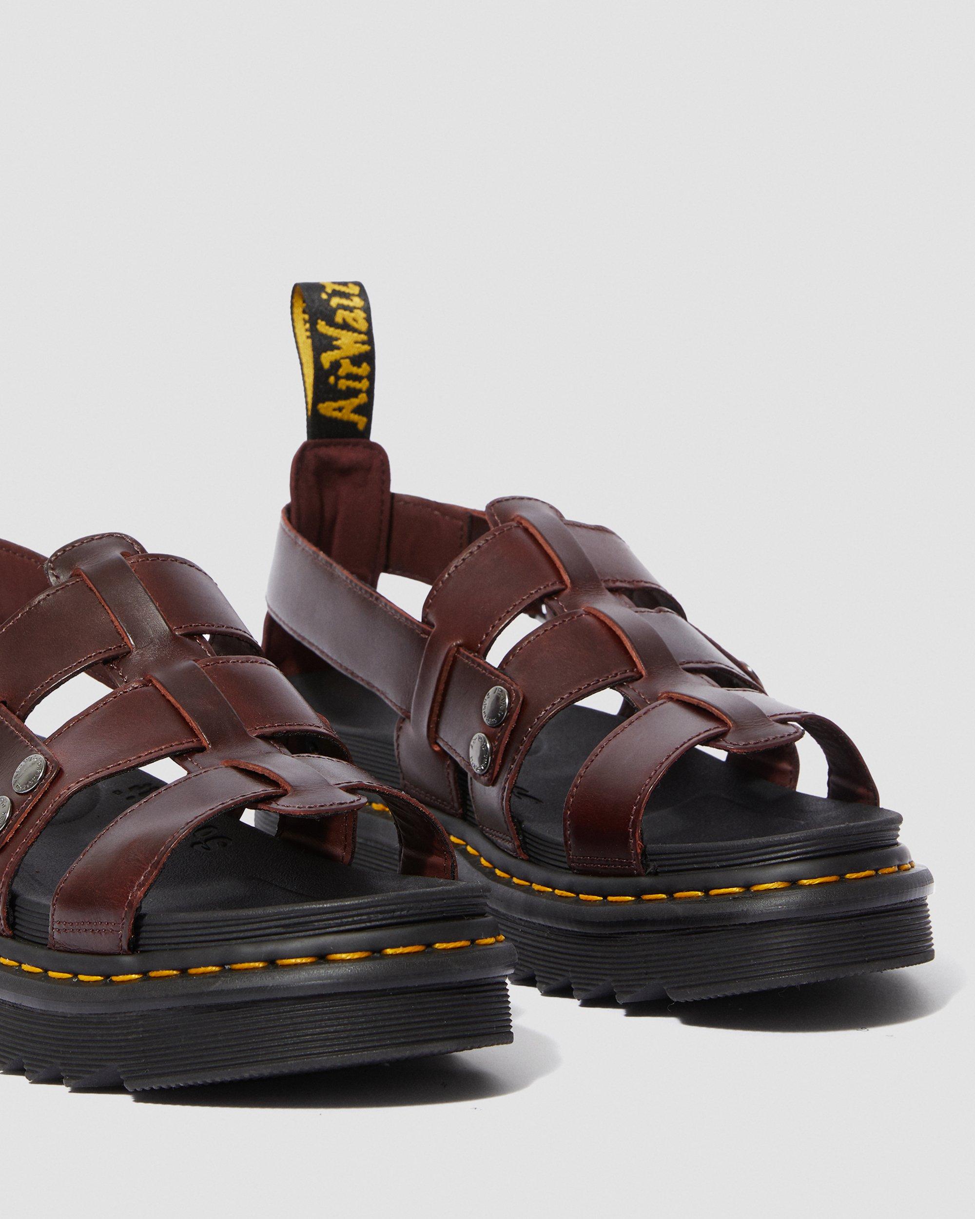 Terry Leather Strap Sandals Dr. Martens