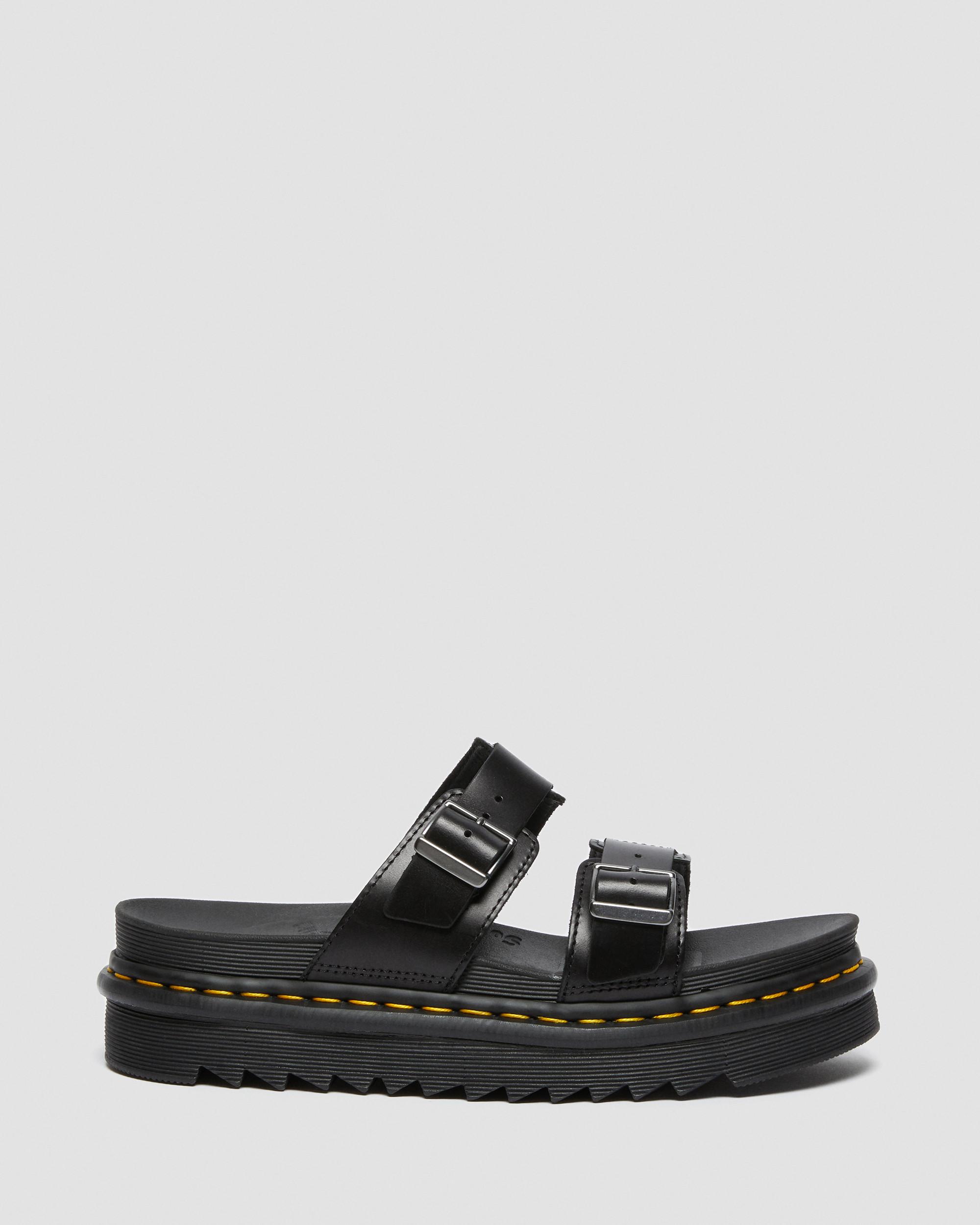 Myles Brando Leather Buckle Slide Sandals | Dr. Martens