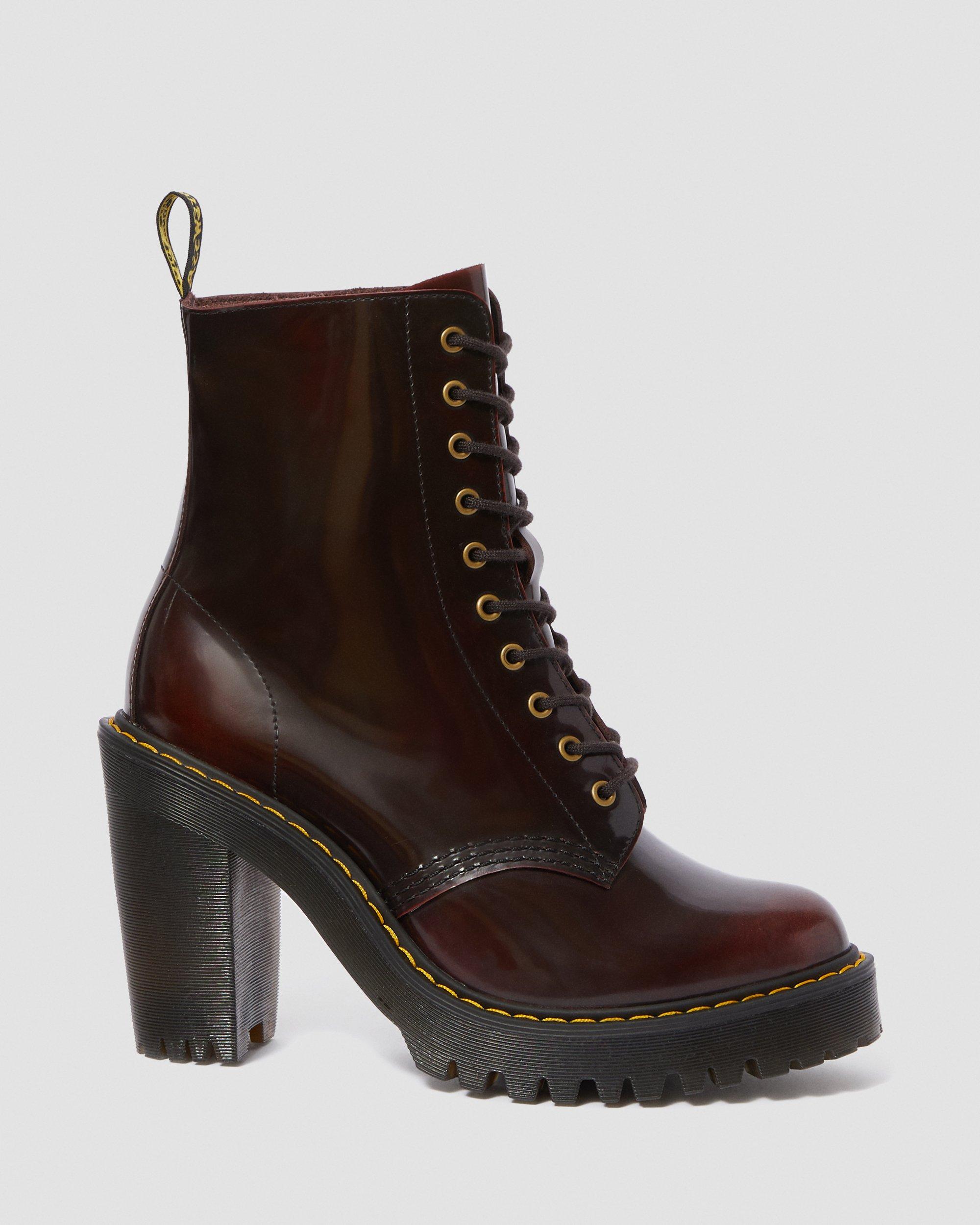 Dr.Martens KENDRA ブーツ Kendra Women's Arcadia Leather Heeled Boots in CHERRY RED | Dr