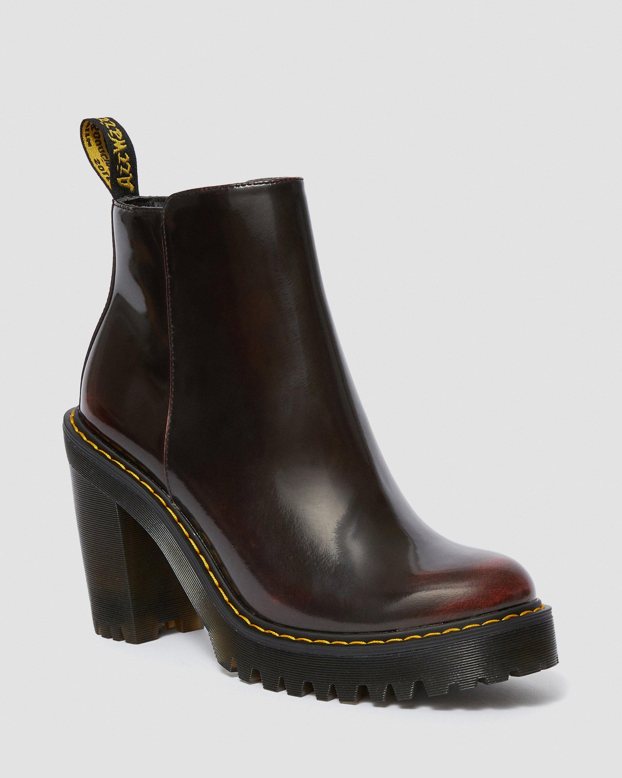 Magdalena Arcadia Heeled Chelsea Boots in CHERRY RED | Dr. Martens™